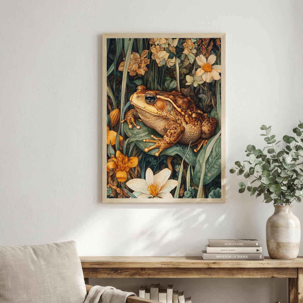 Frog Among Flowers Art Print