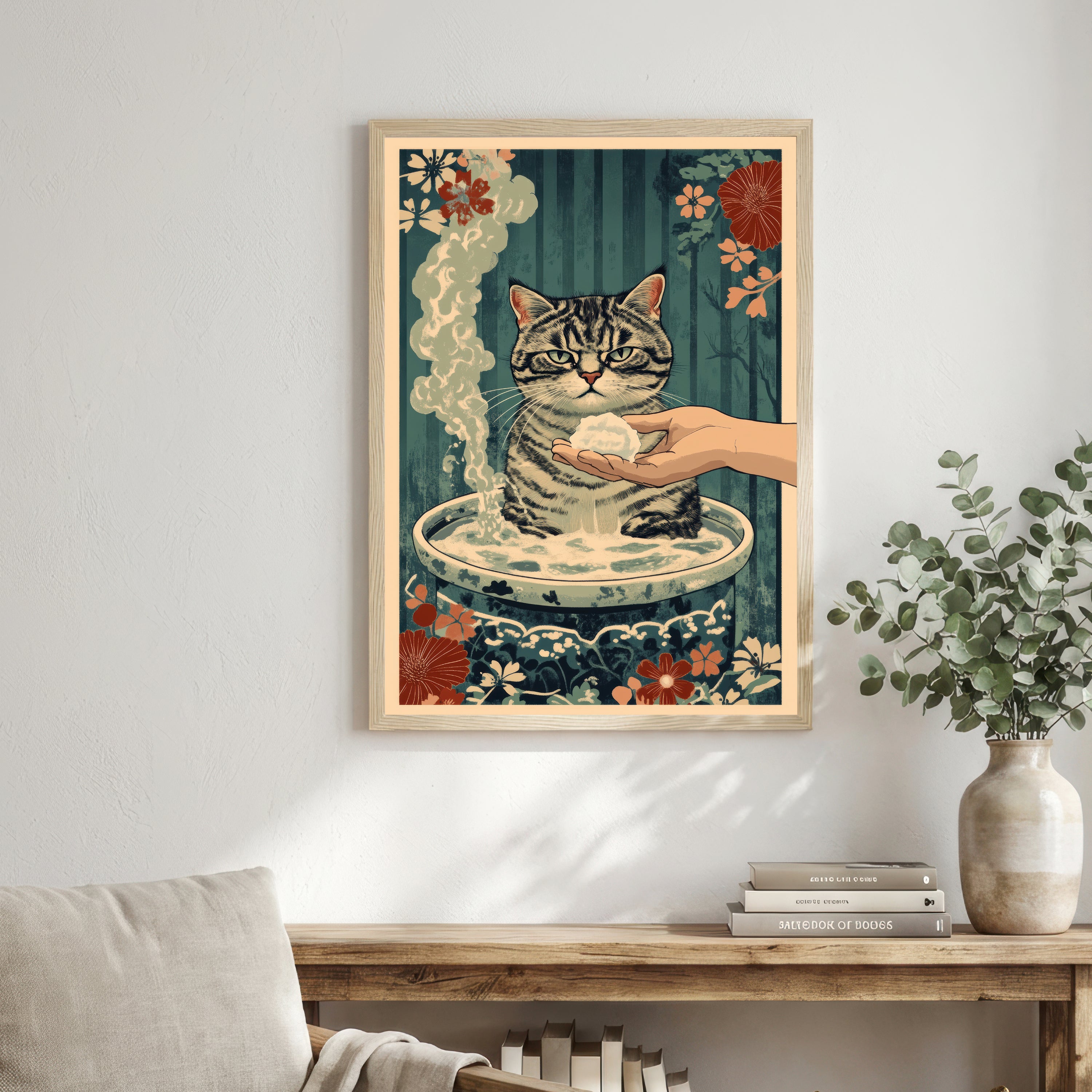 Vintage Cat Bath Art Print