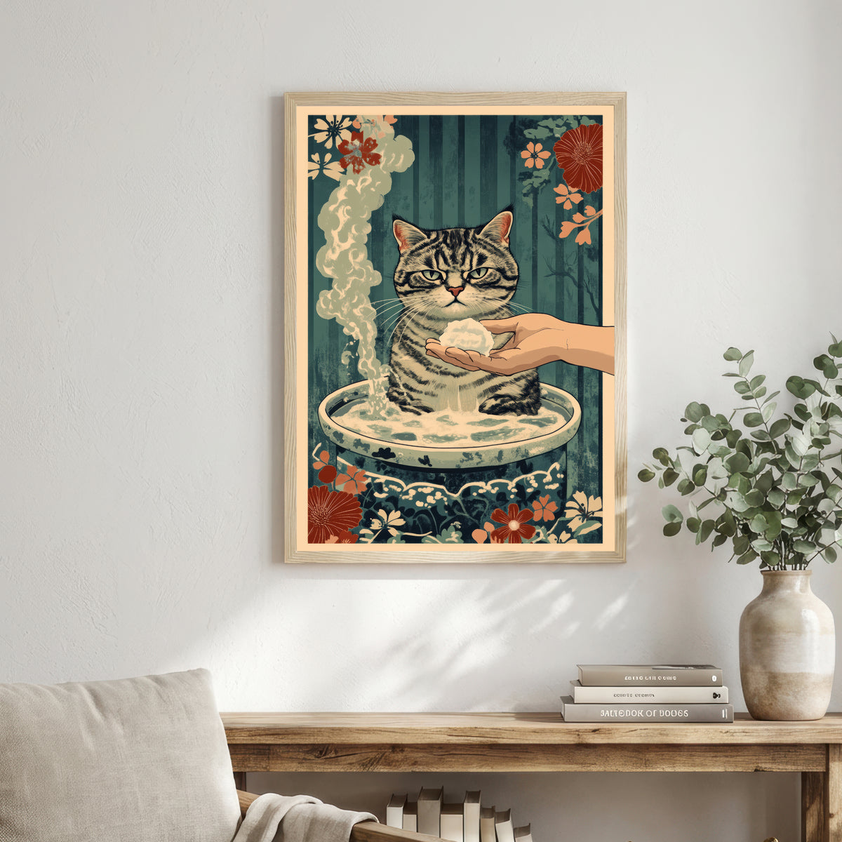 Vintage Cat Bath Art Print