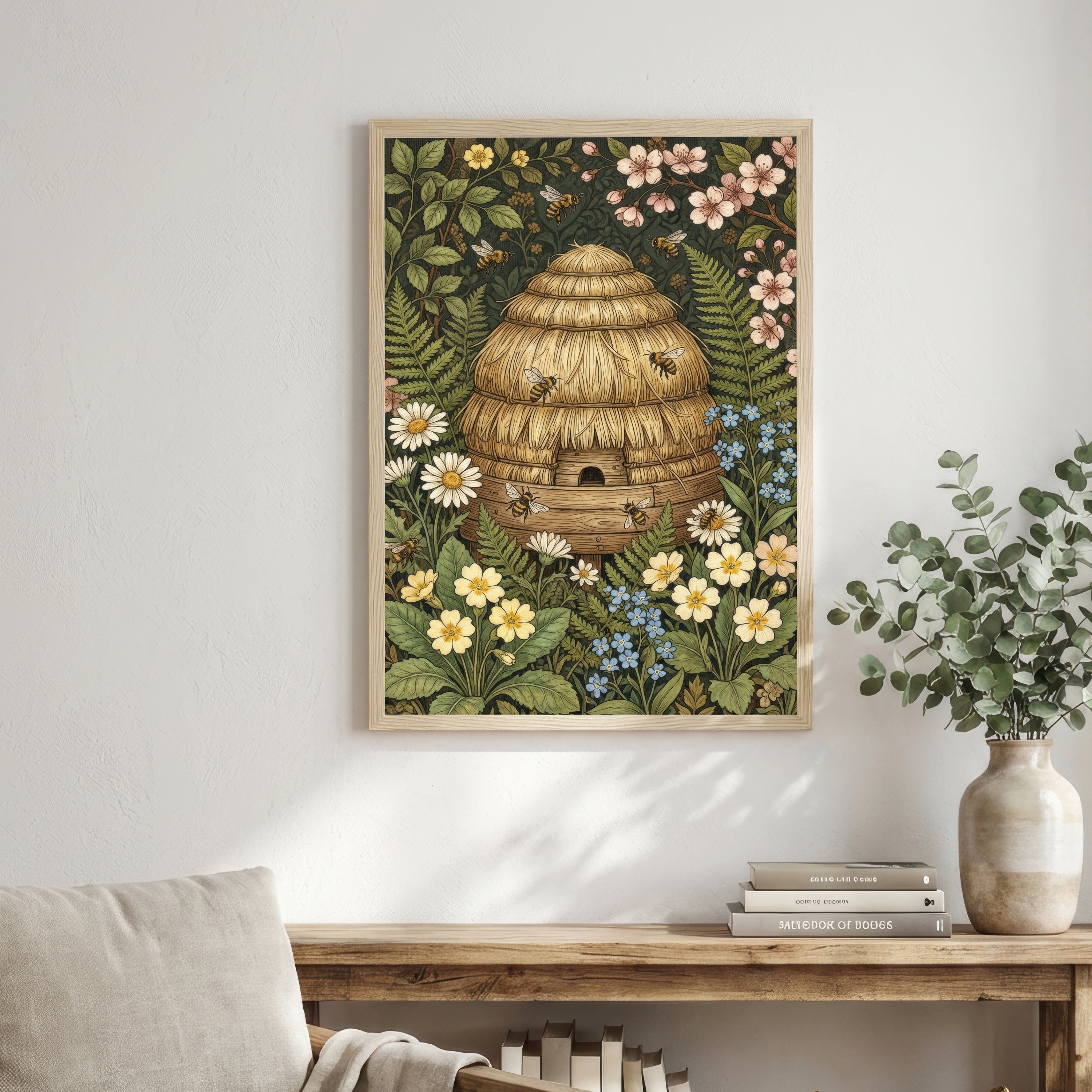 William Morris Inspired Beehive Art Print
