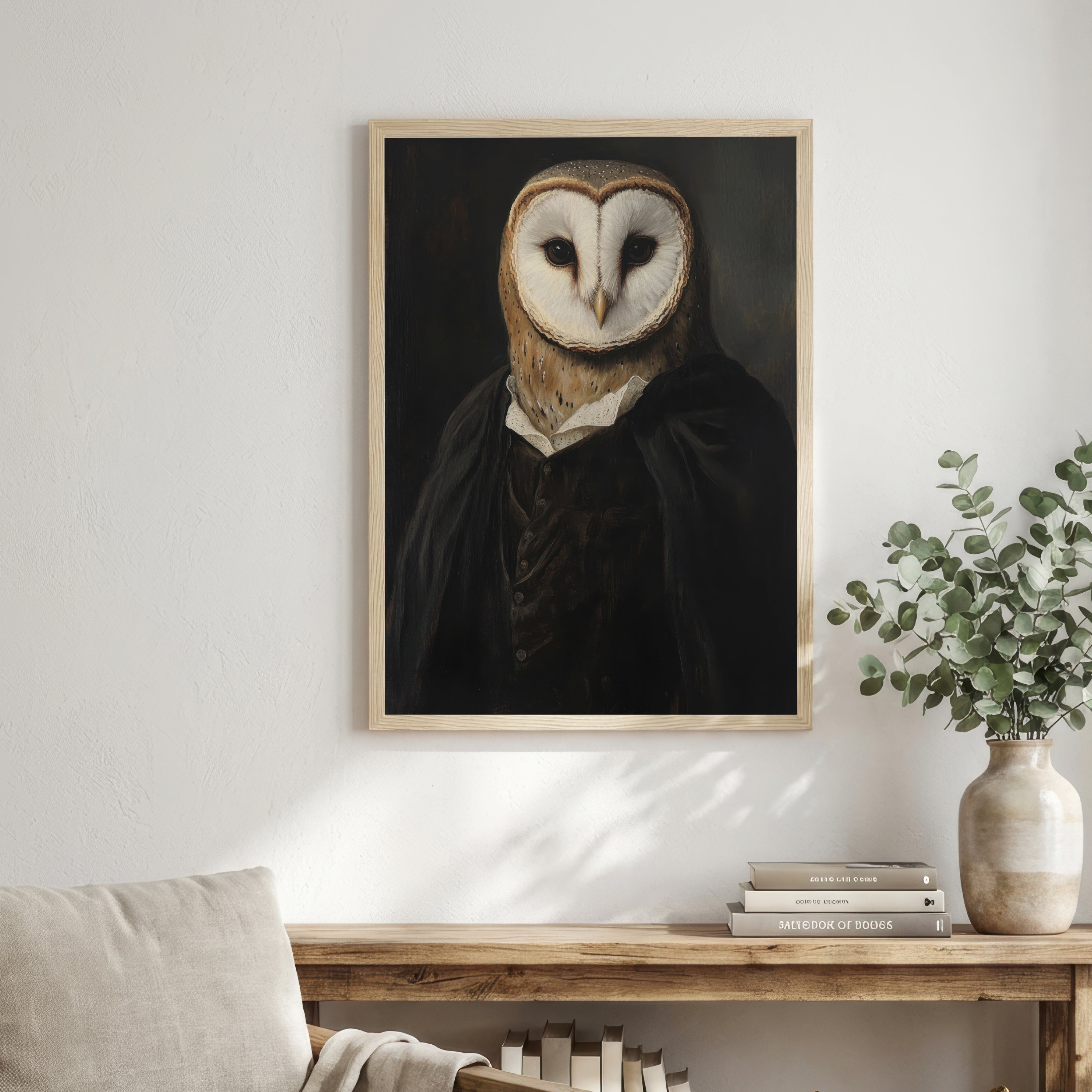 Barn Owl Gothic Portrait Art Print