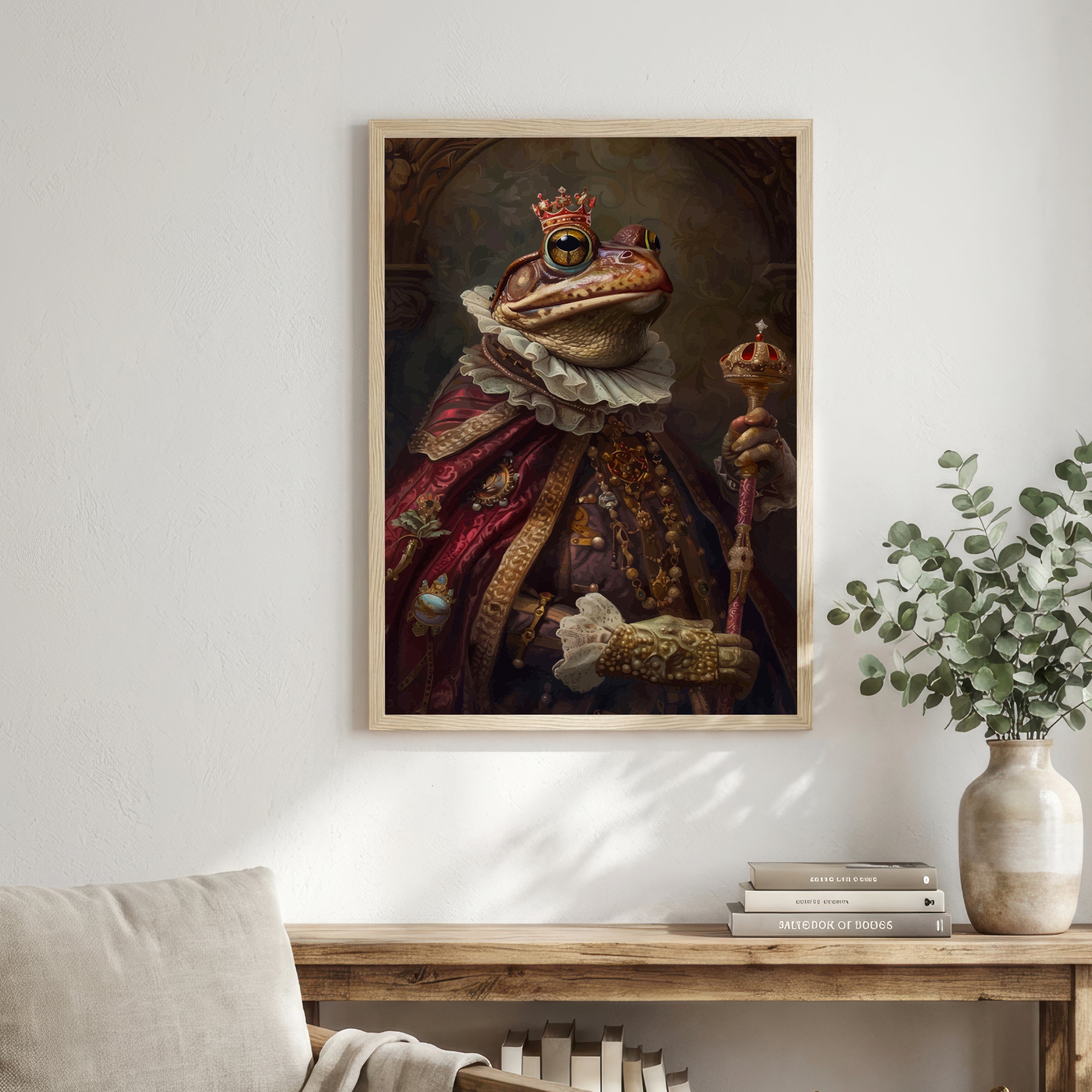 Regal Frog King Art Print
