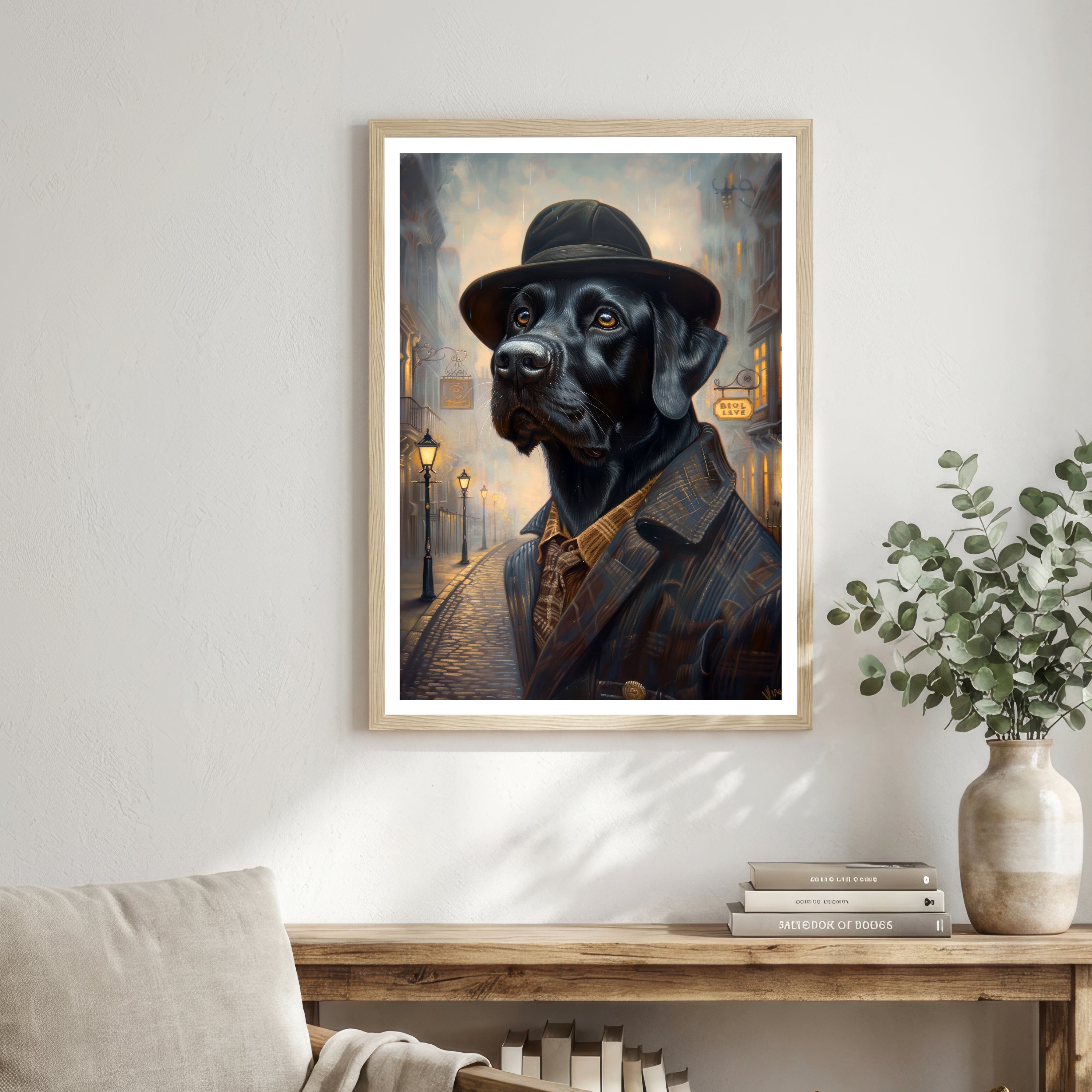 Noir Black Dog Art Print