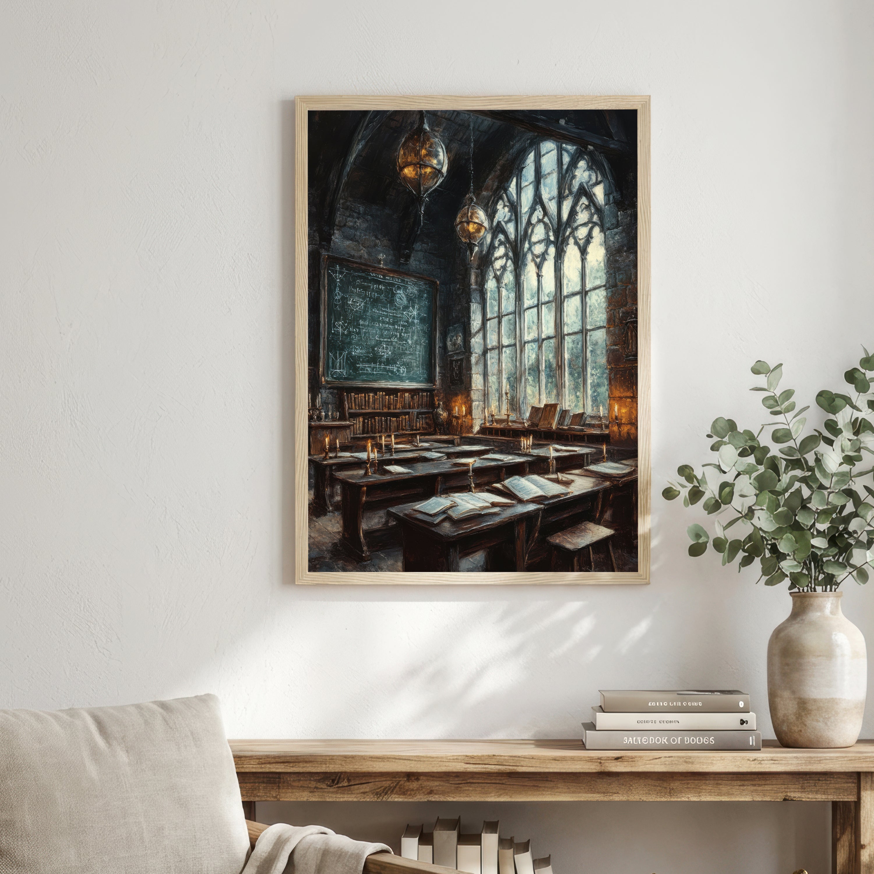 Gothic Candlelit Study Art Print
