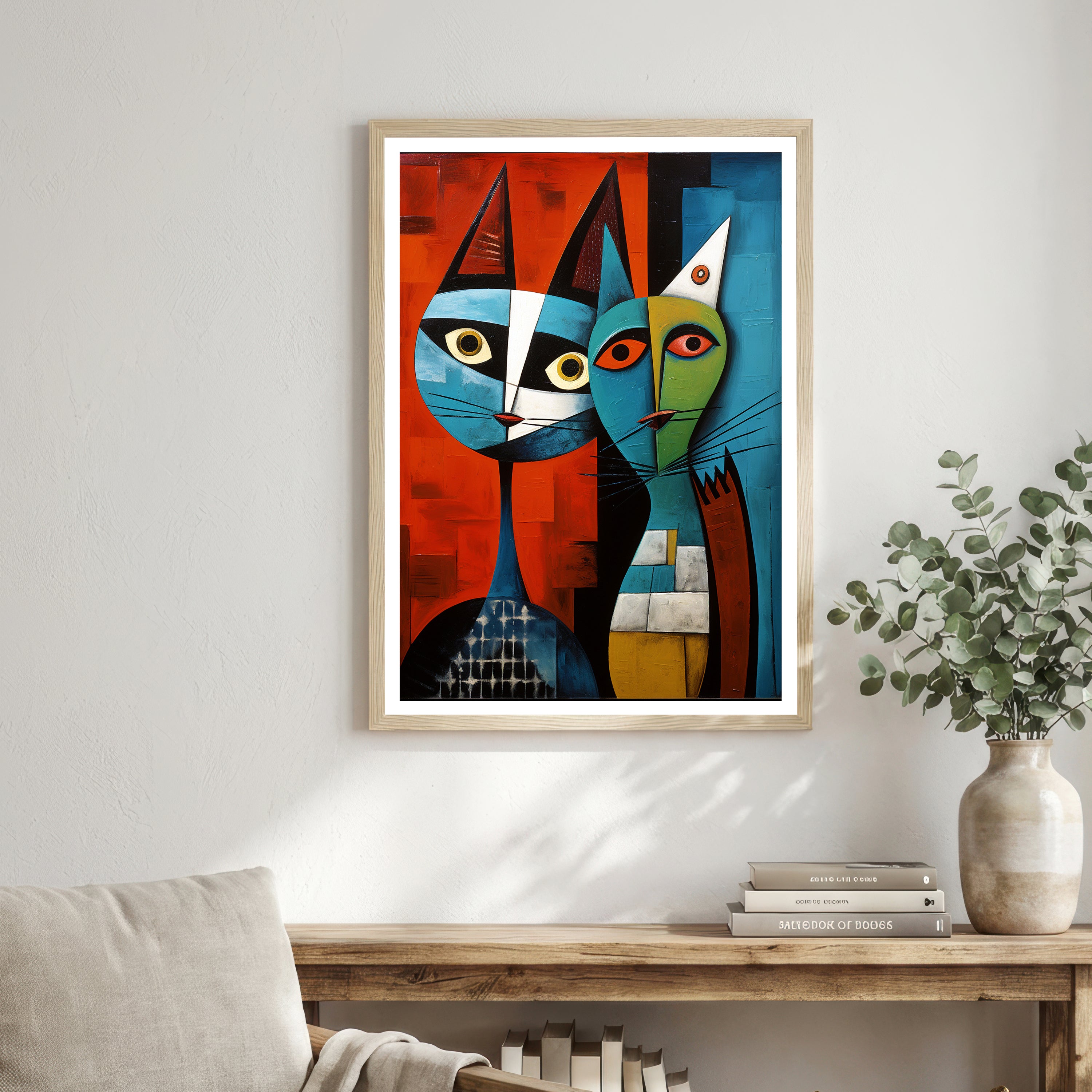 Cubist Cats Art Print