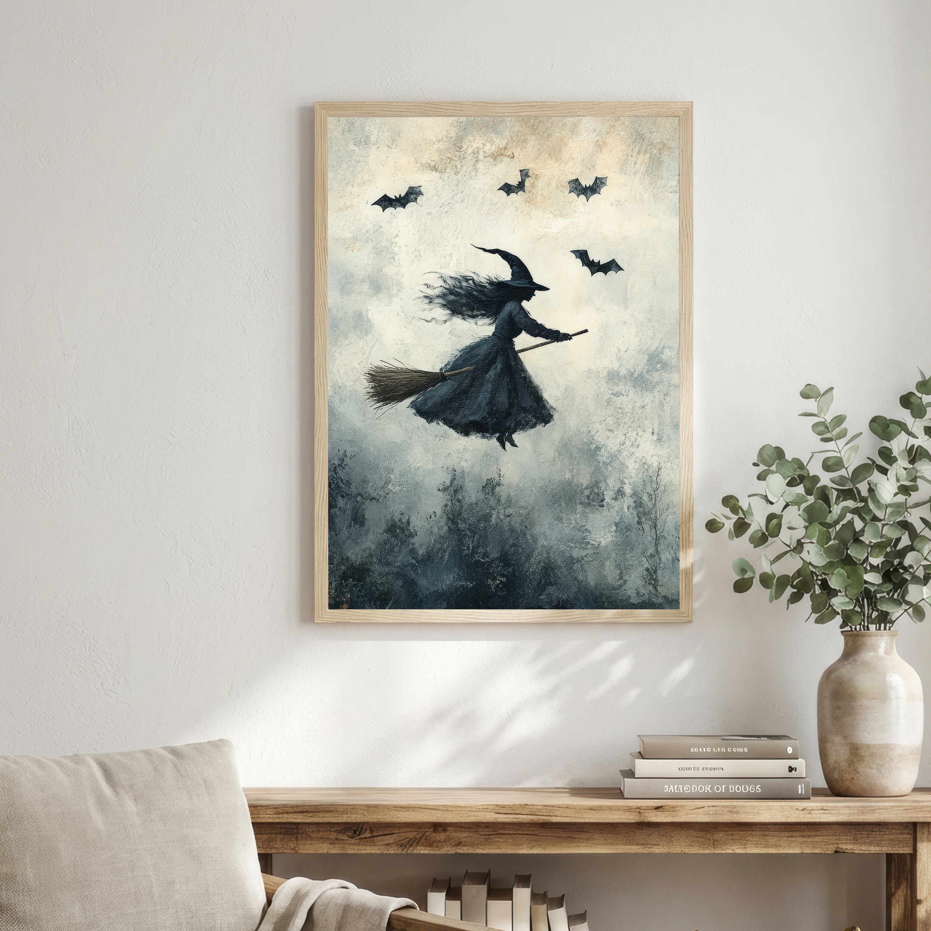 Flying Witch Halloween Art Print