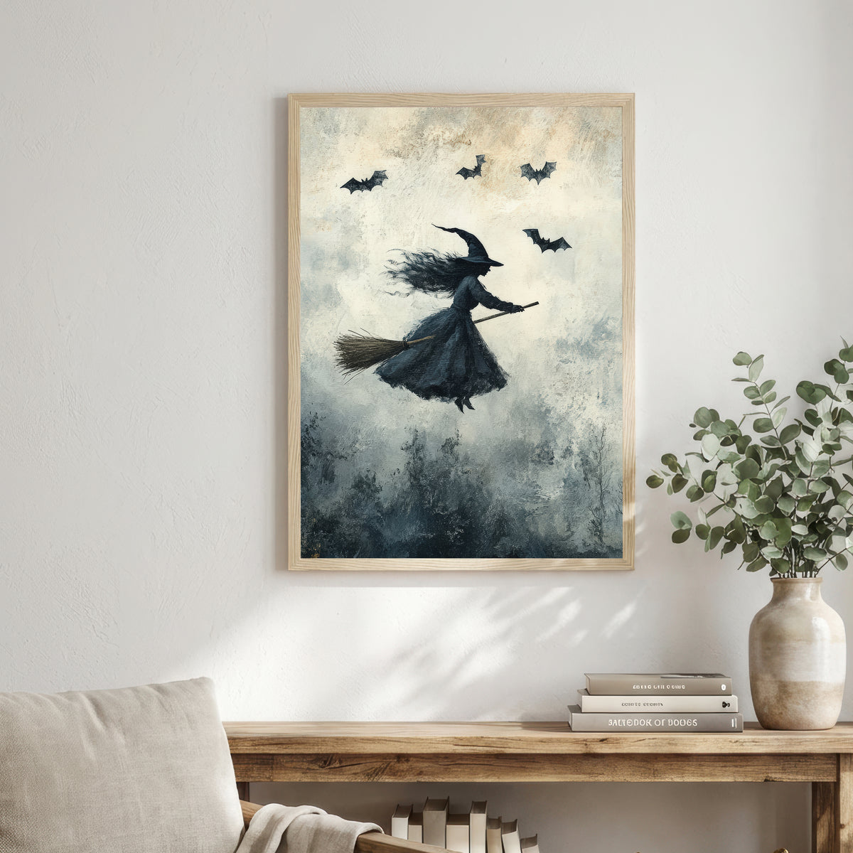 Flying Witch Halloween Art Print