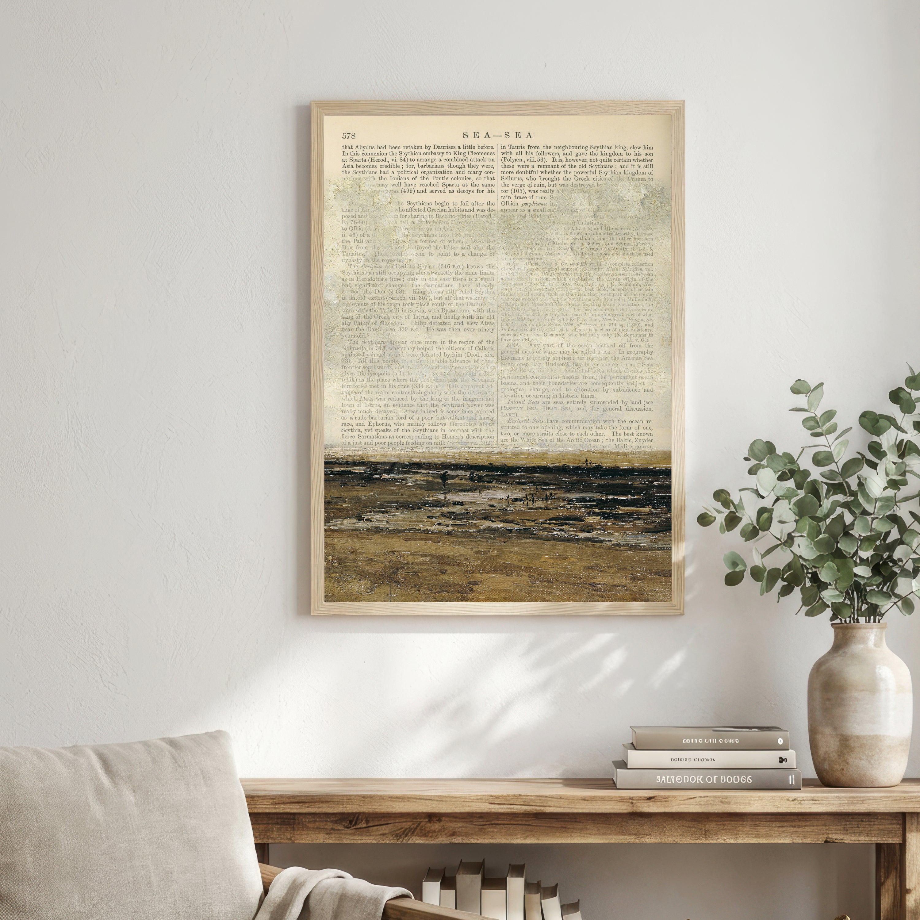 Vintage Sea Text Collage Art Print