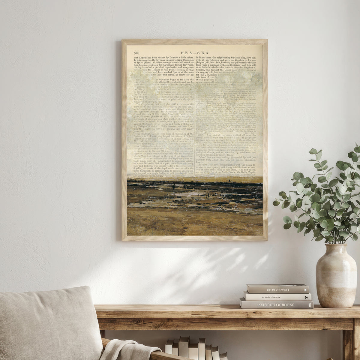 Vintage Sea Text Collage Art Print