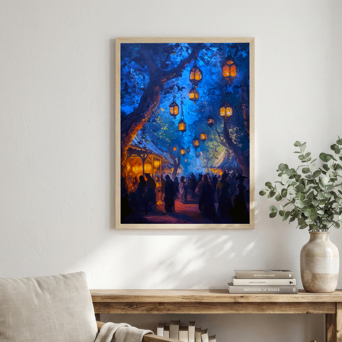 Enchanted Lantern Forest Art Print