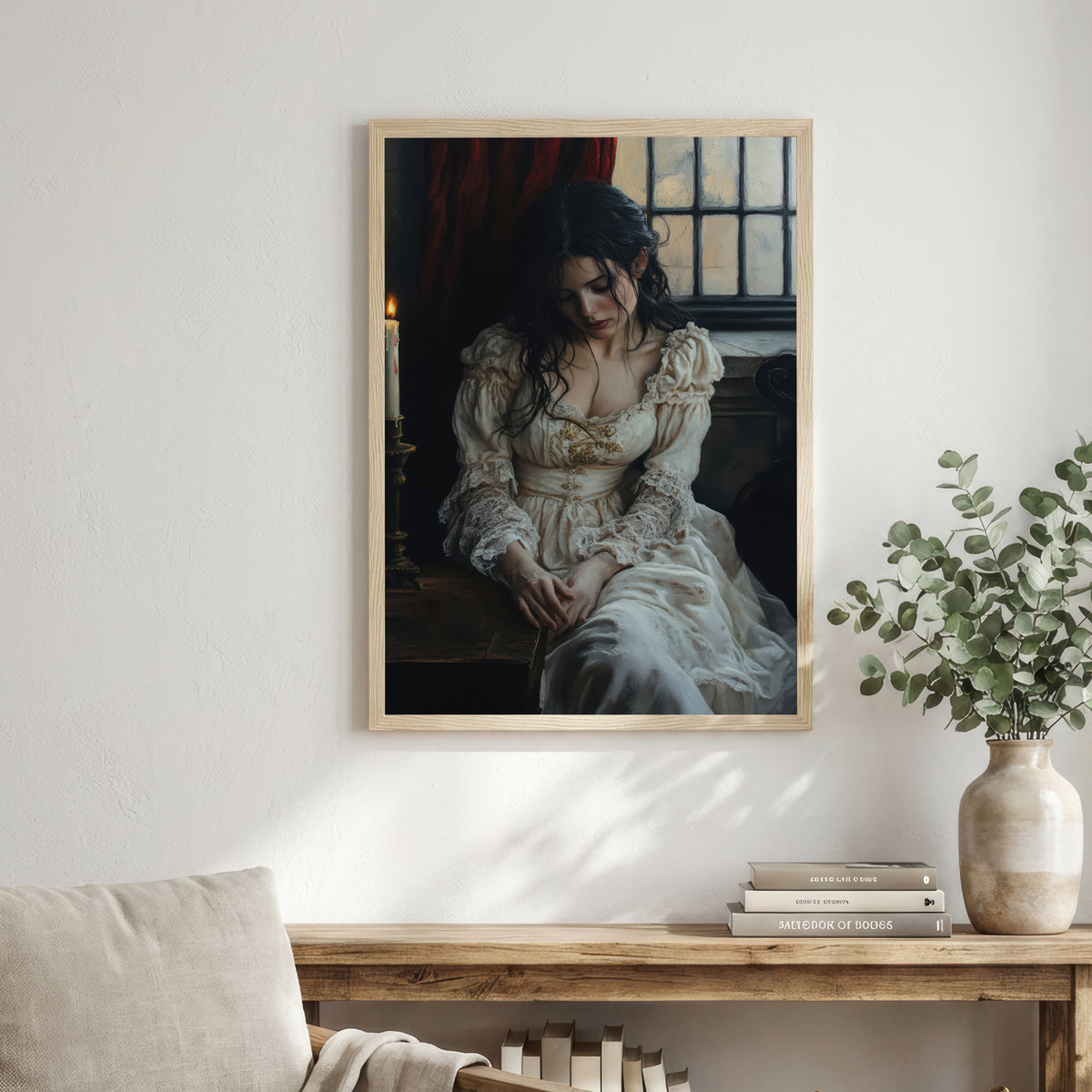 Gothic Woman by Candlelight Art Print