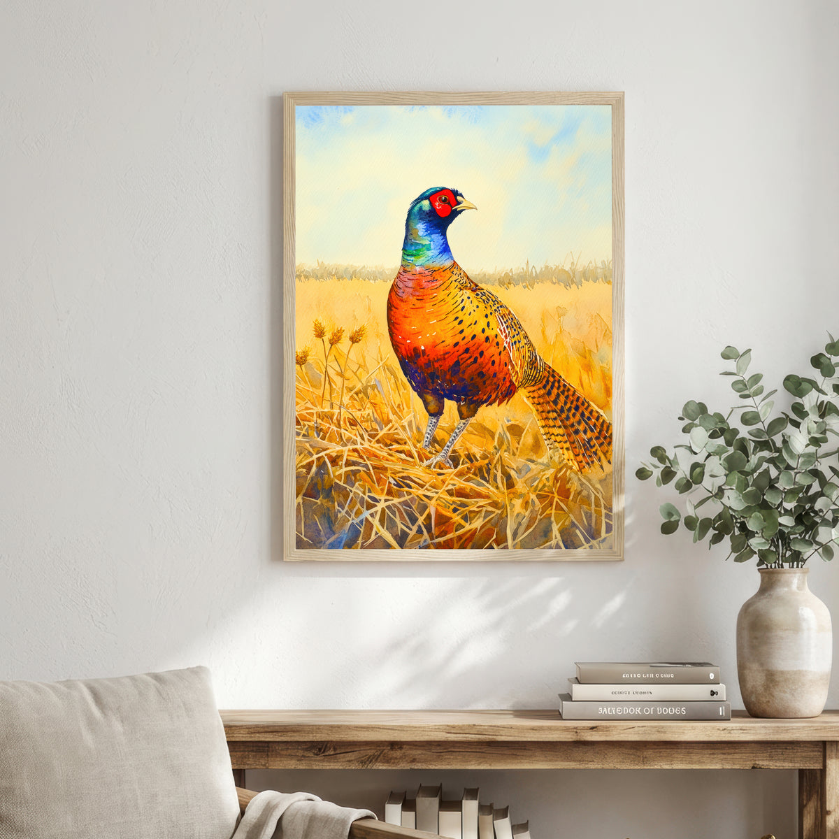 Colourful Pheasant Watercolour Art Print