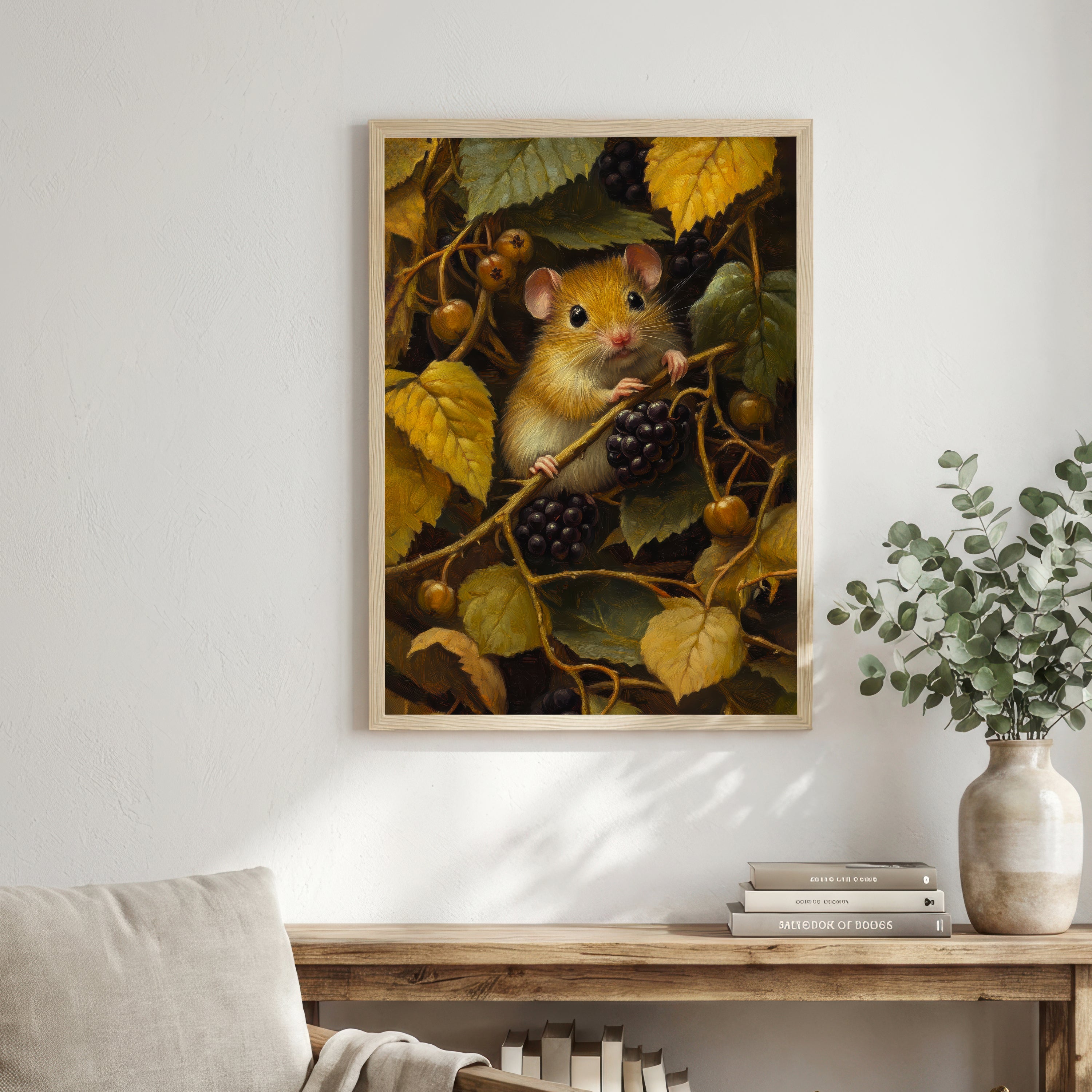 Mouse Among Grapevines Art Print
