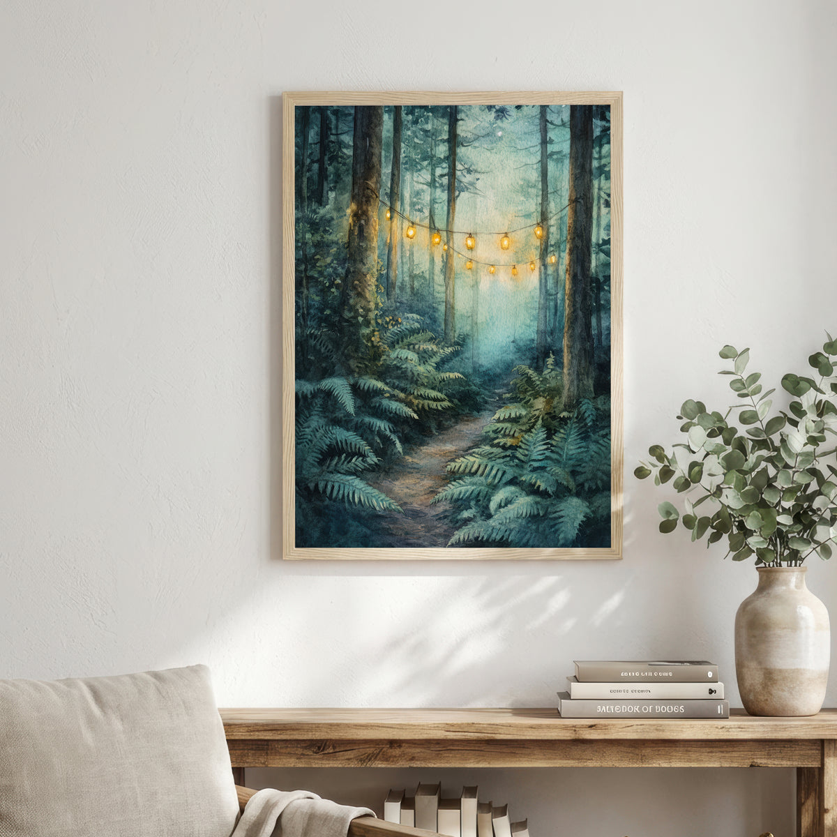Enchanted Forest String Lights Art Print