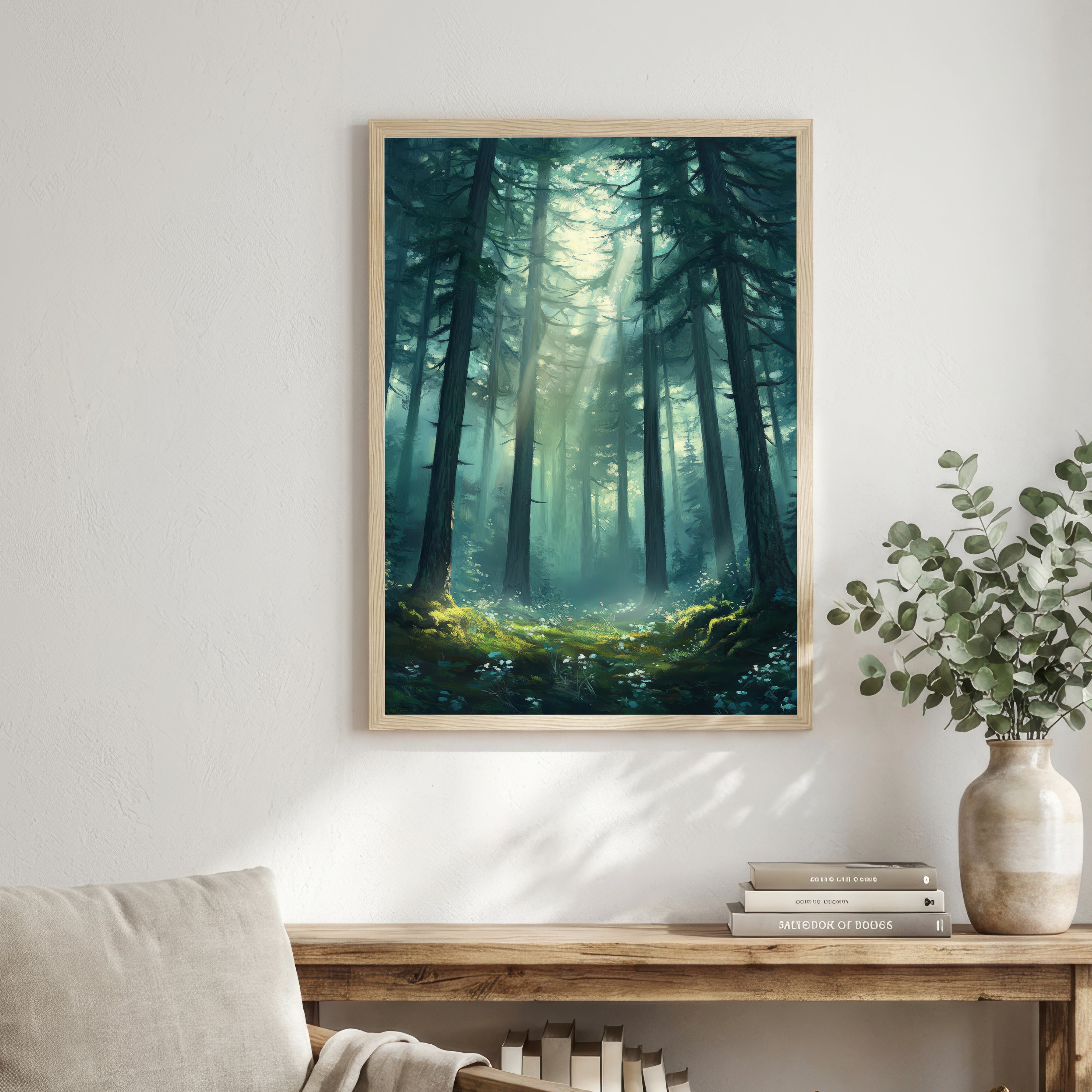 Sunlit Woodland Art Print