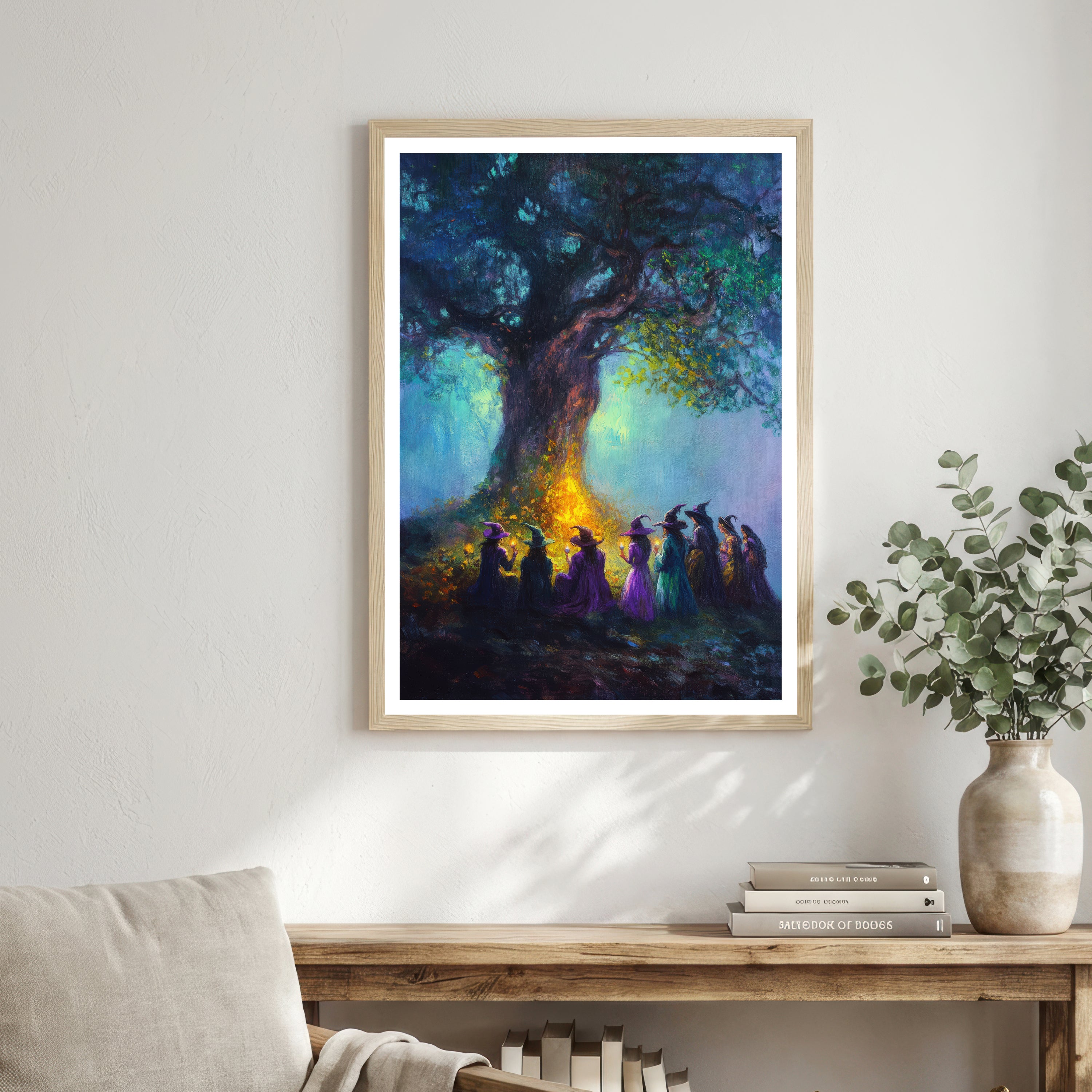 Witches Under the Ancient Tree Art Print
