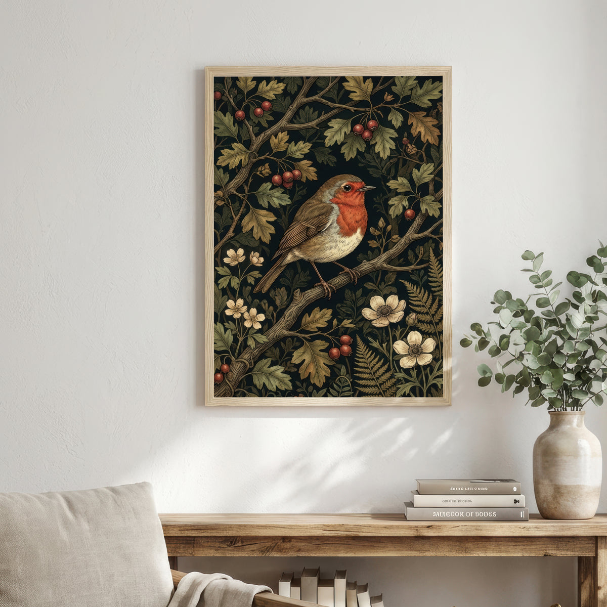 Robin Botanical Art Print
