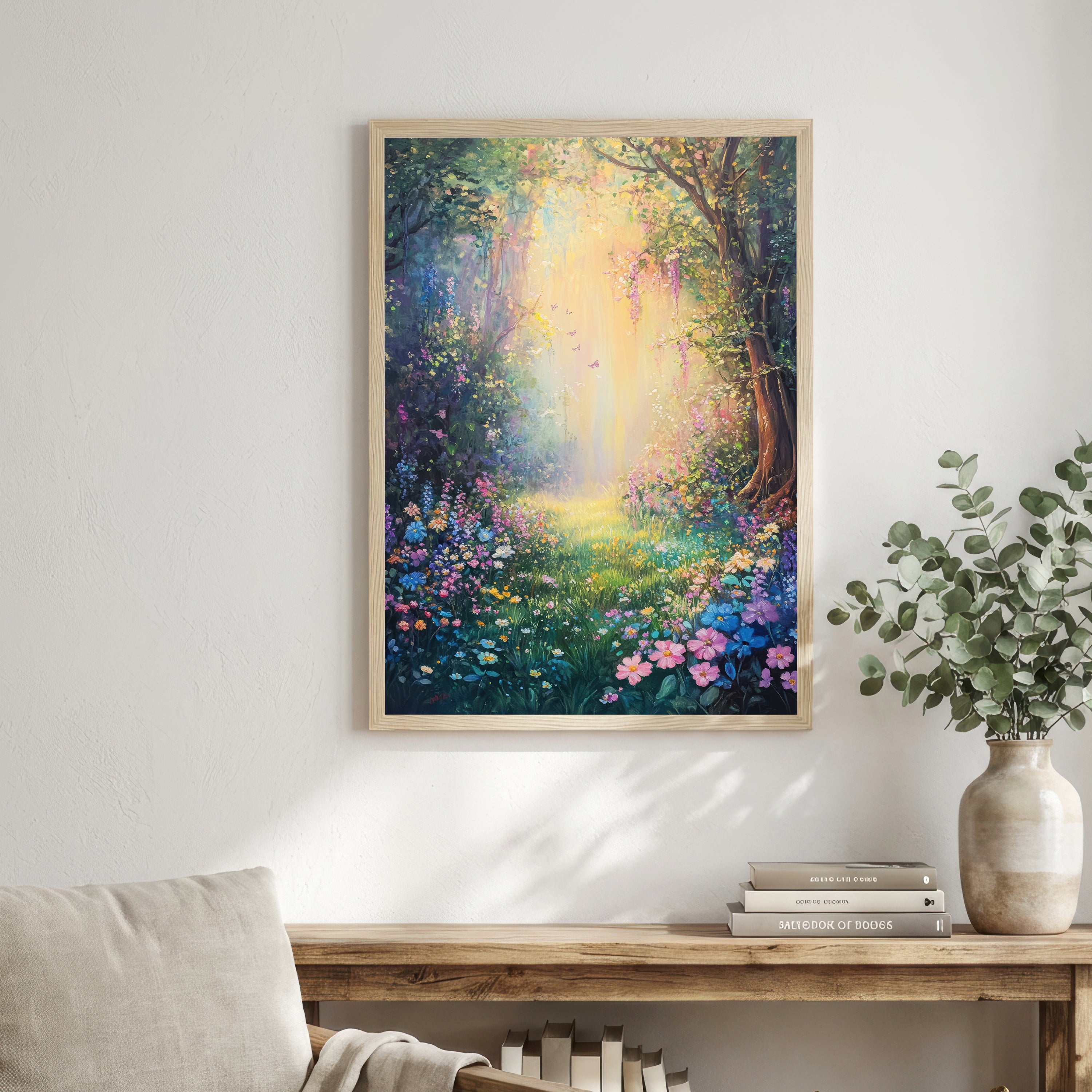 Enchanted Woodland Flower Meadow Art Print