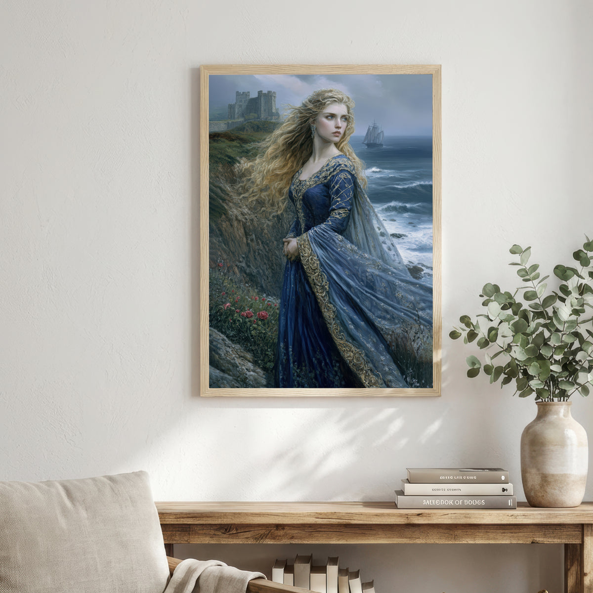 Medieval Maiden Coastal Fantasy Art Print