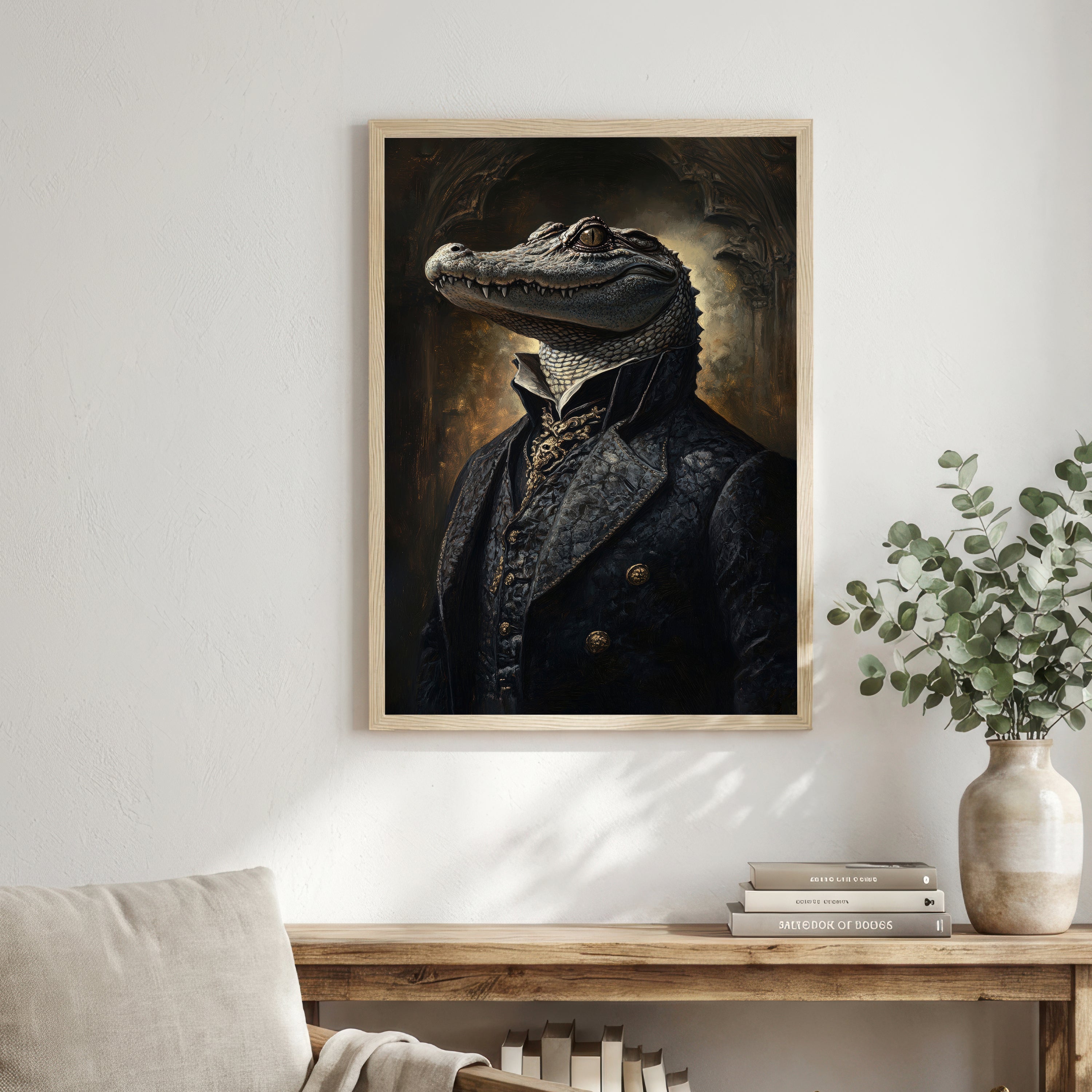 Gothic Crocodile Portrait Art Print