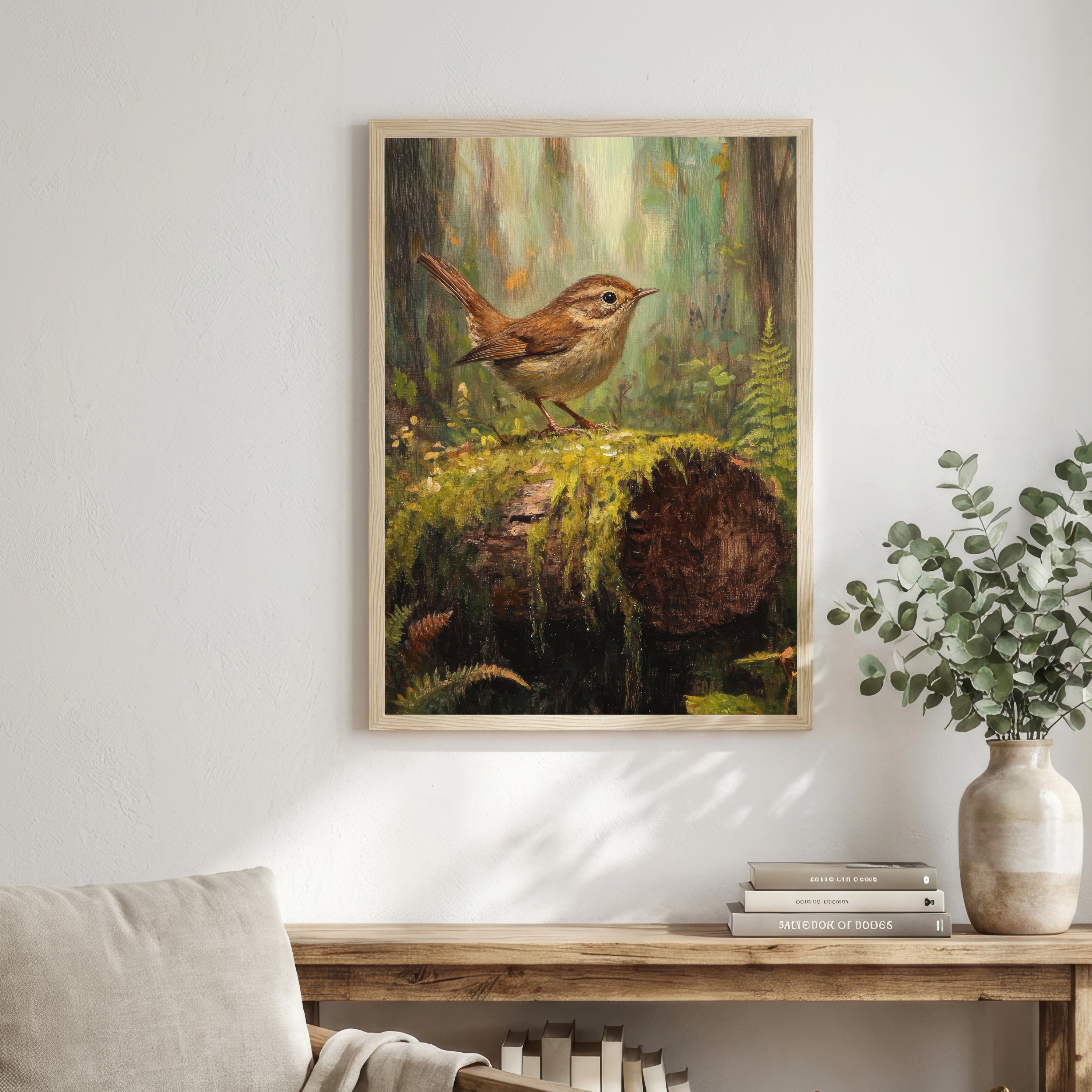 Woodland Wren Painterly Art Print