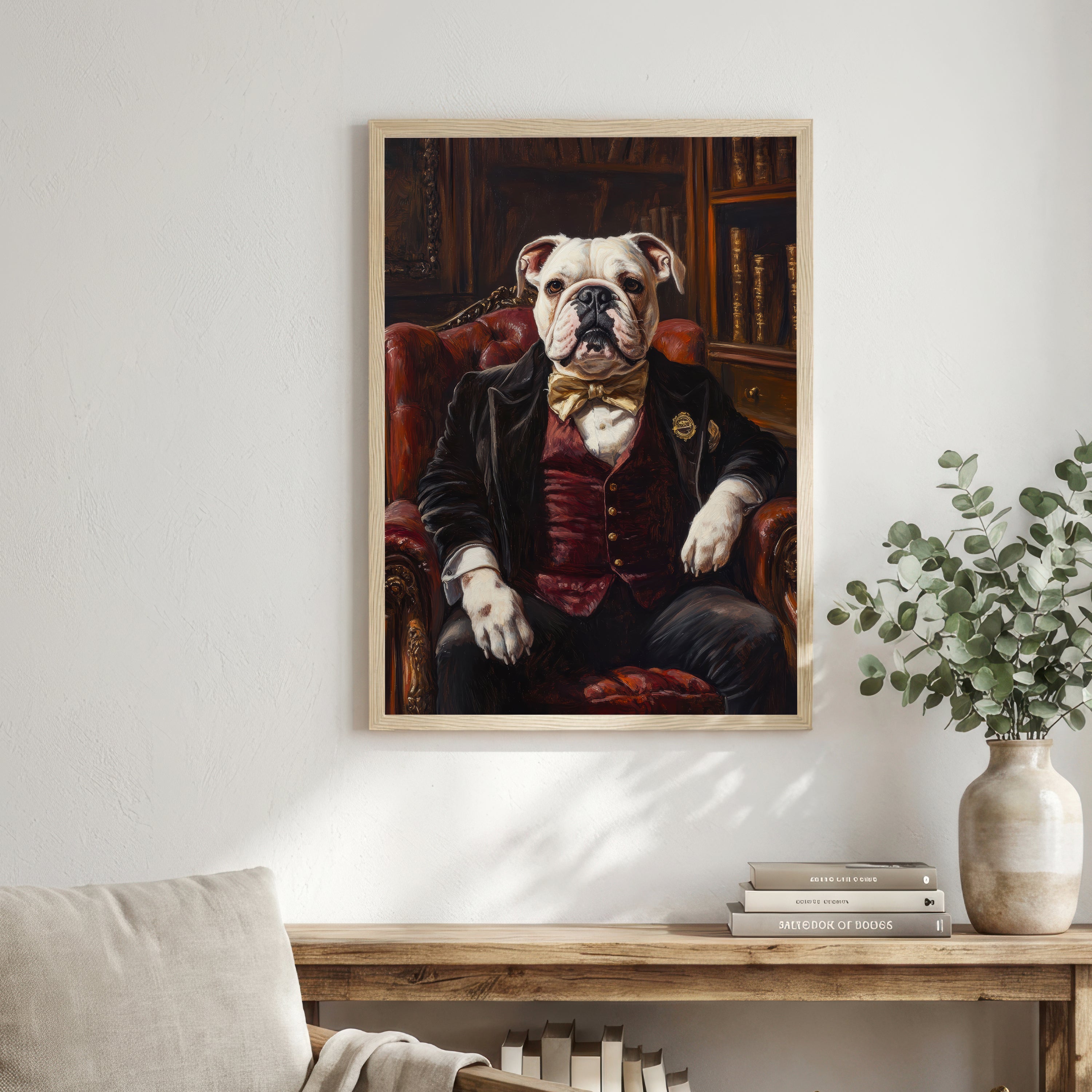 Bulldog Gentleman Dark Academia Art Print