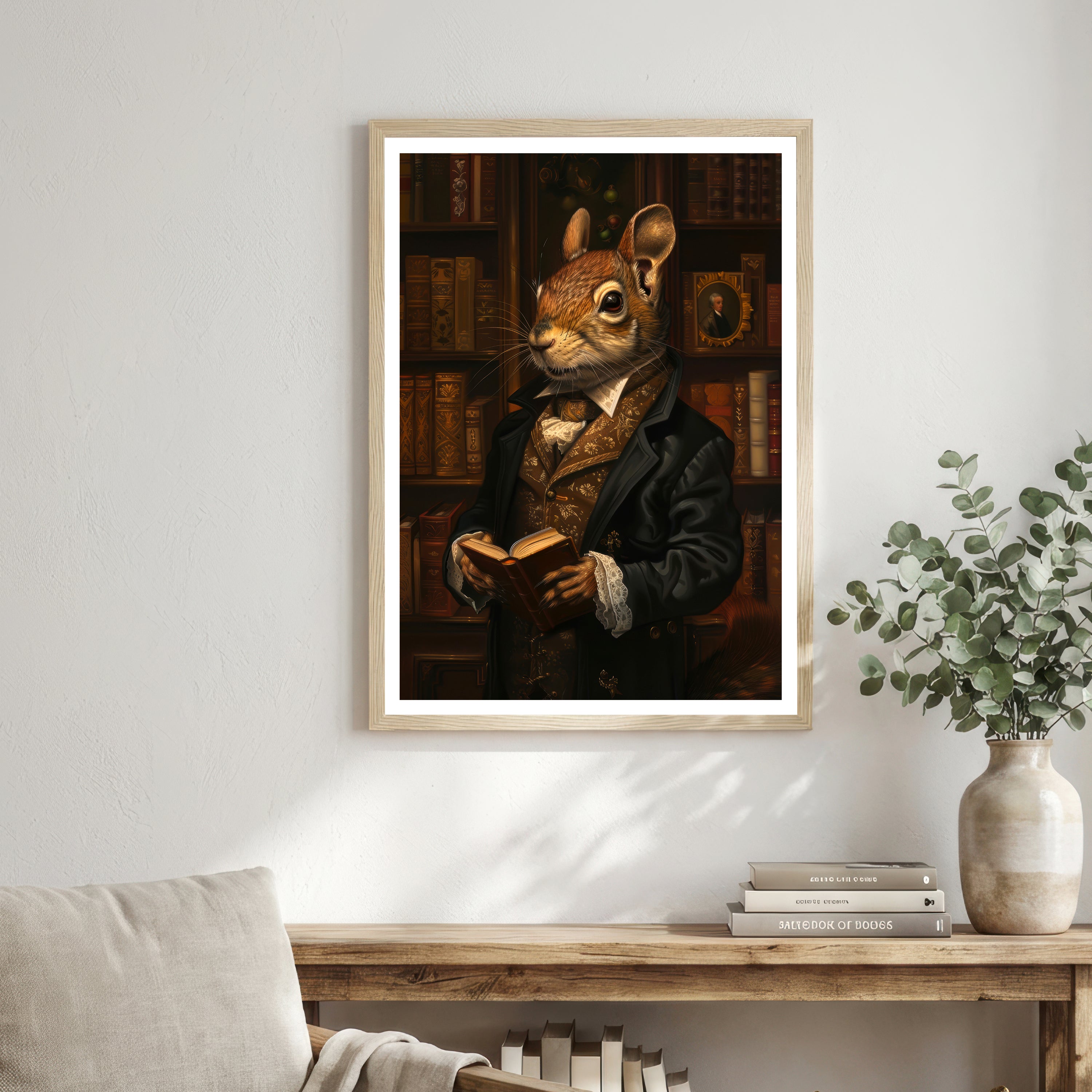 Gentleman Squirrel Dark Academia Art Print