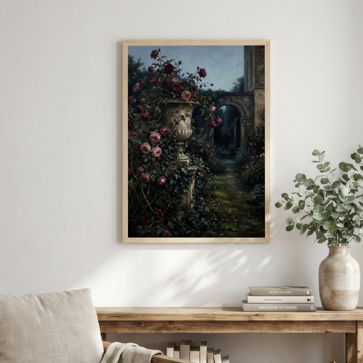 Dark Romantic Rose Garden Art Print