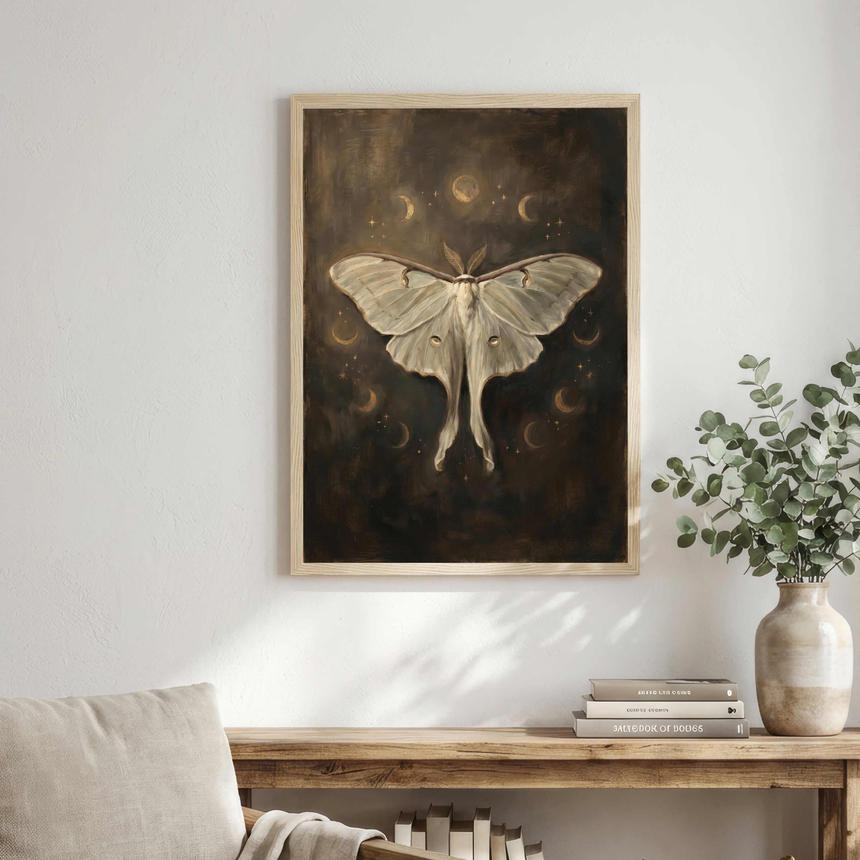 Celestial Moth Dark Academia Art Print