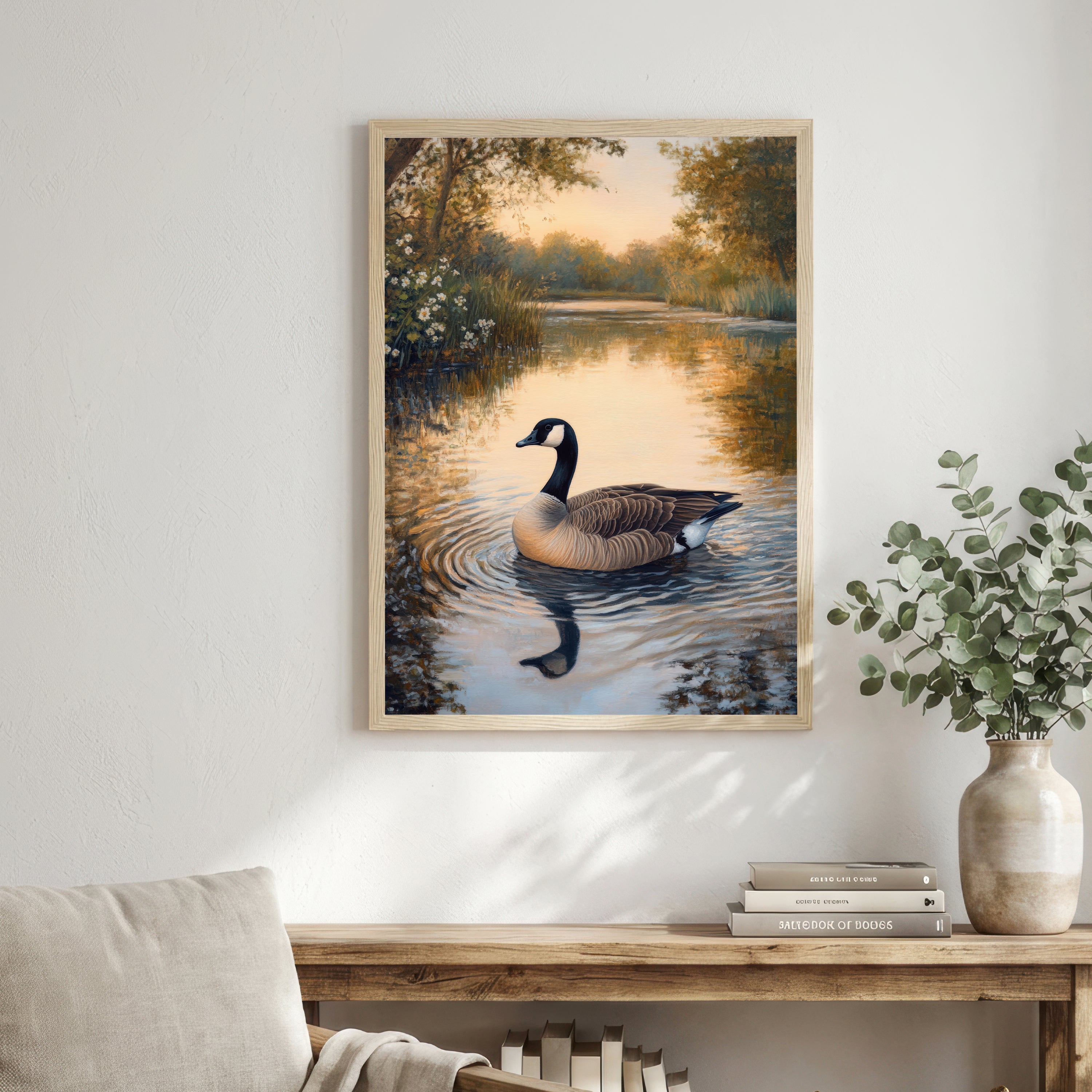 Canada Goose Pond Art Print