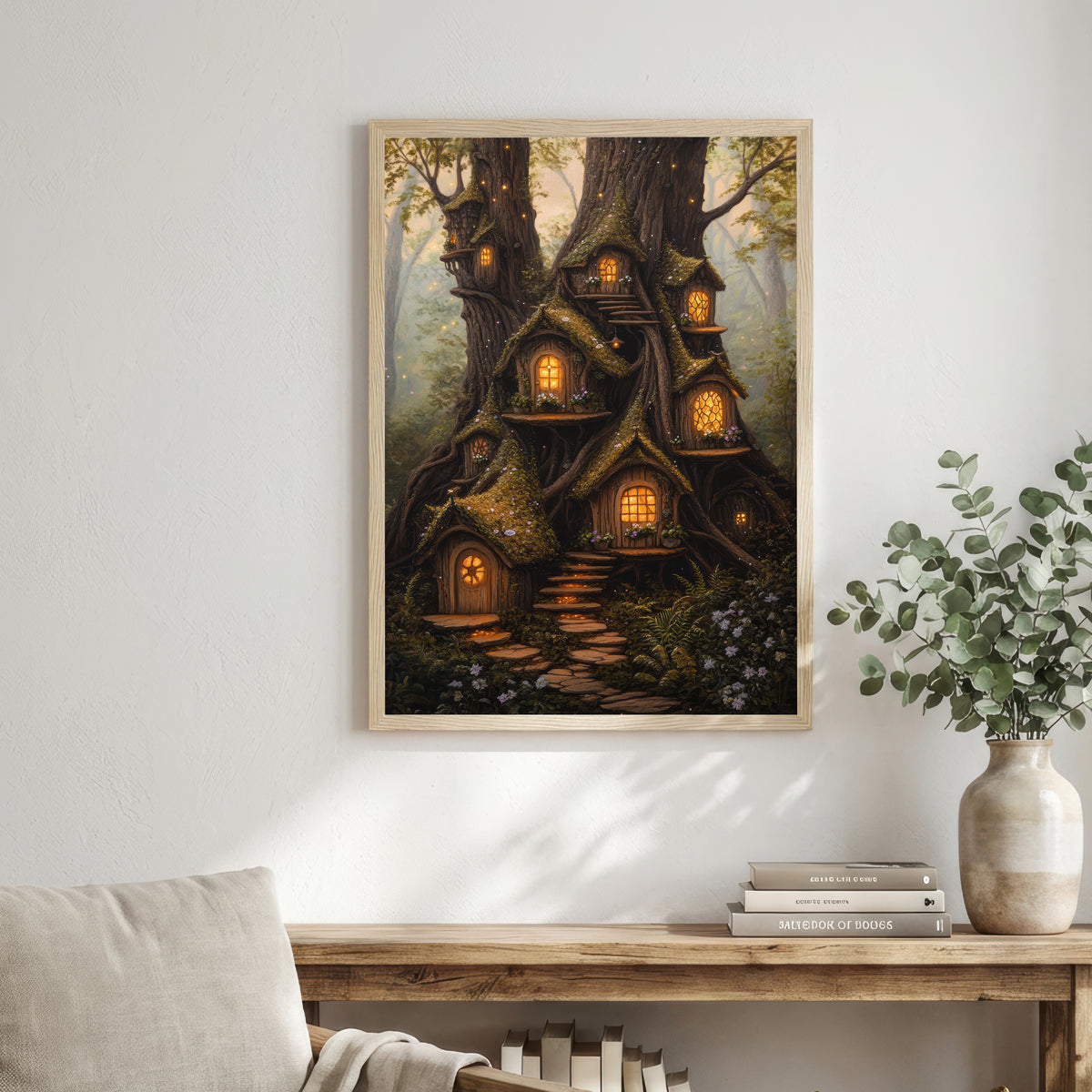 Enchanted Treehouse Village Art Print
