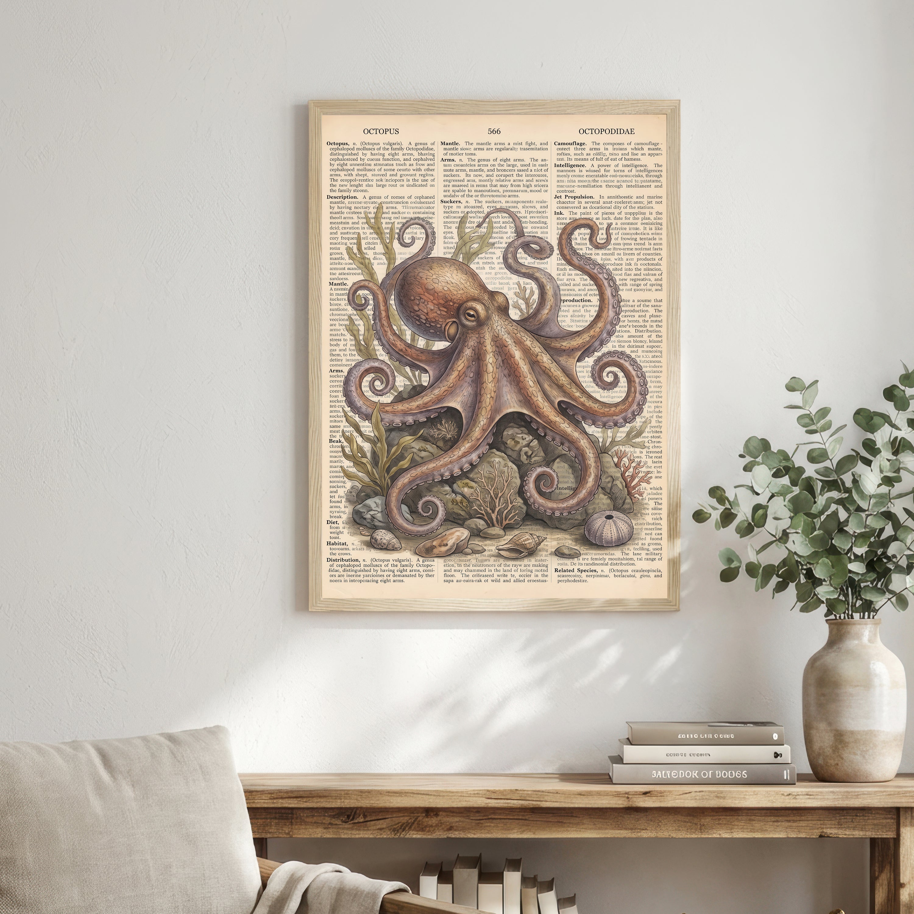 Vintage Octopus Nautical Art Print
