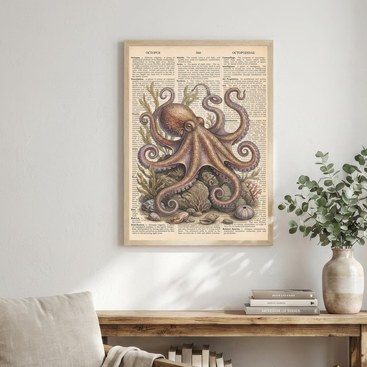 Vintage Octopus Nautical Art Print