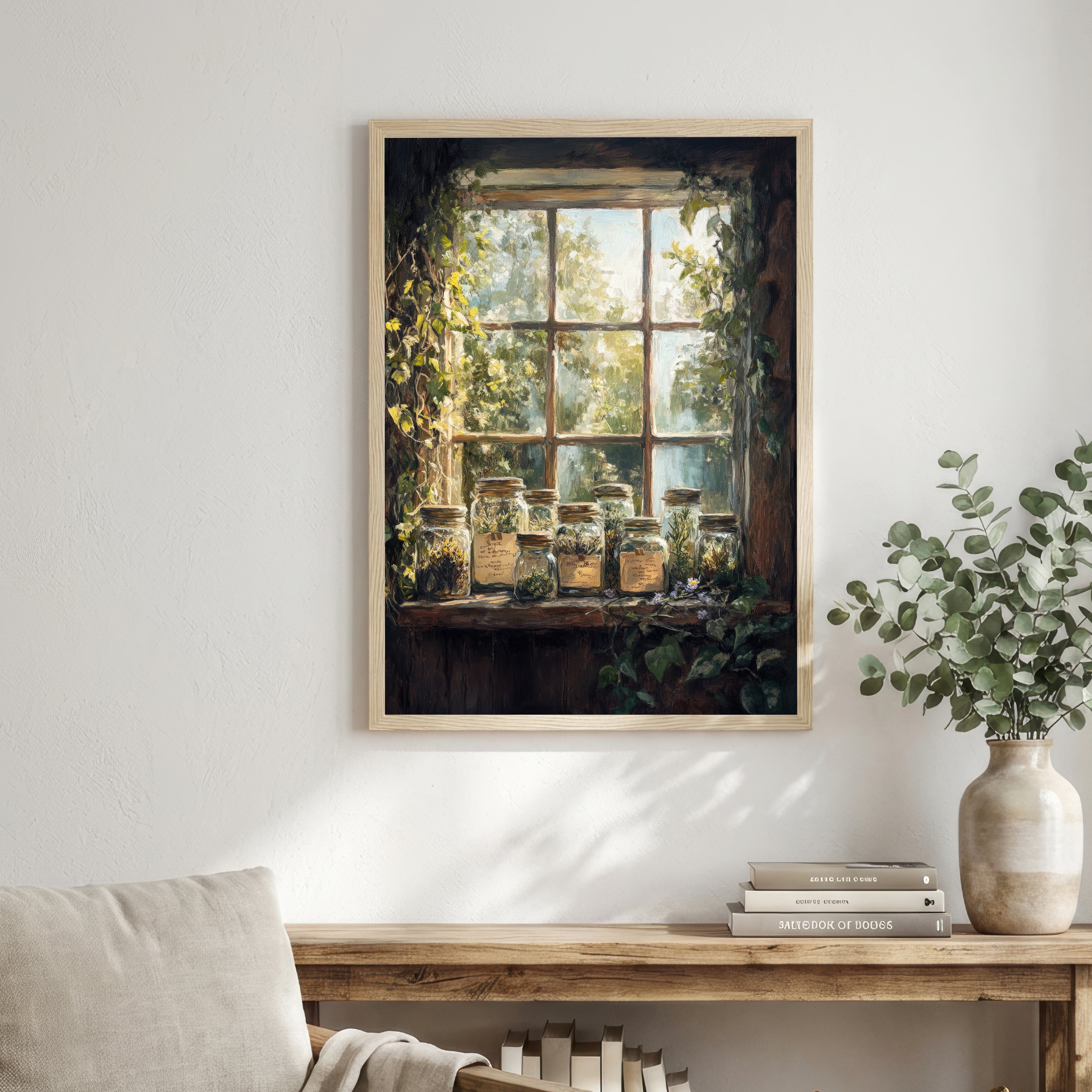 Botanical Window Still Life Art Print