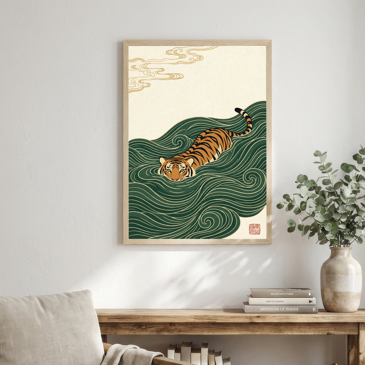 Japanese Tiger Wave Art Print