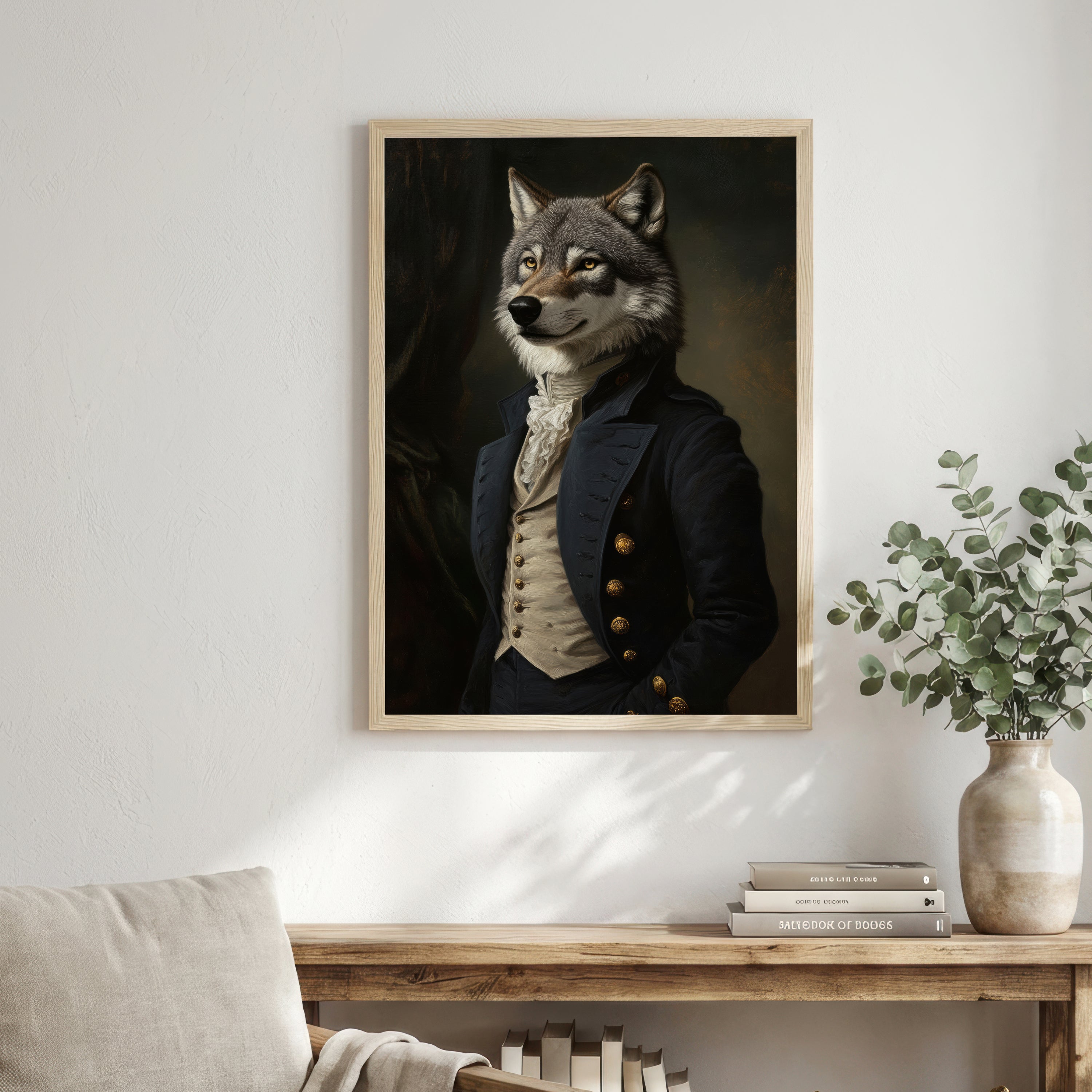 Dapper Wolf Dark Academia Art Print