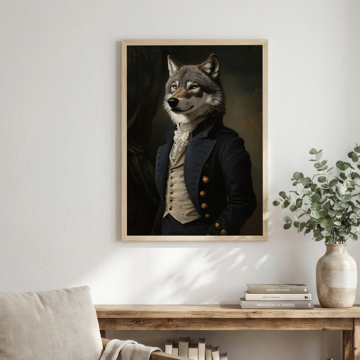 Dapper Wolf Dark Academia Art Print