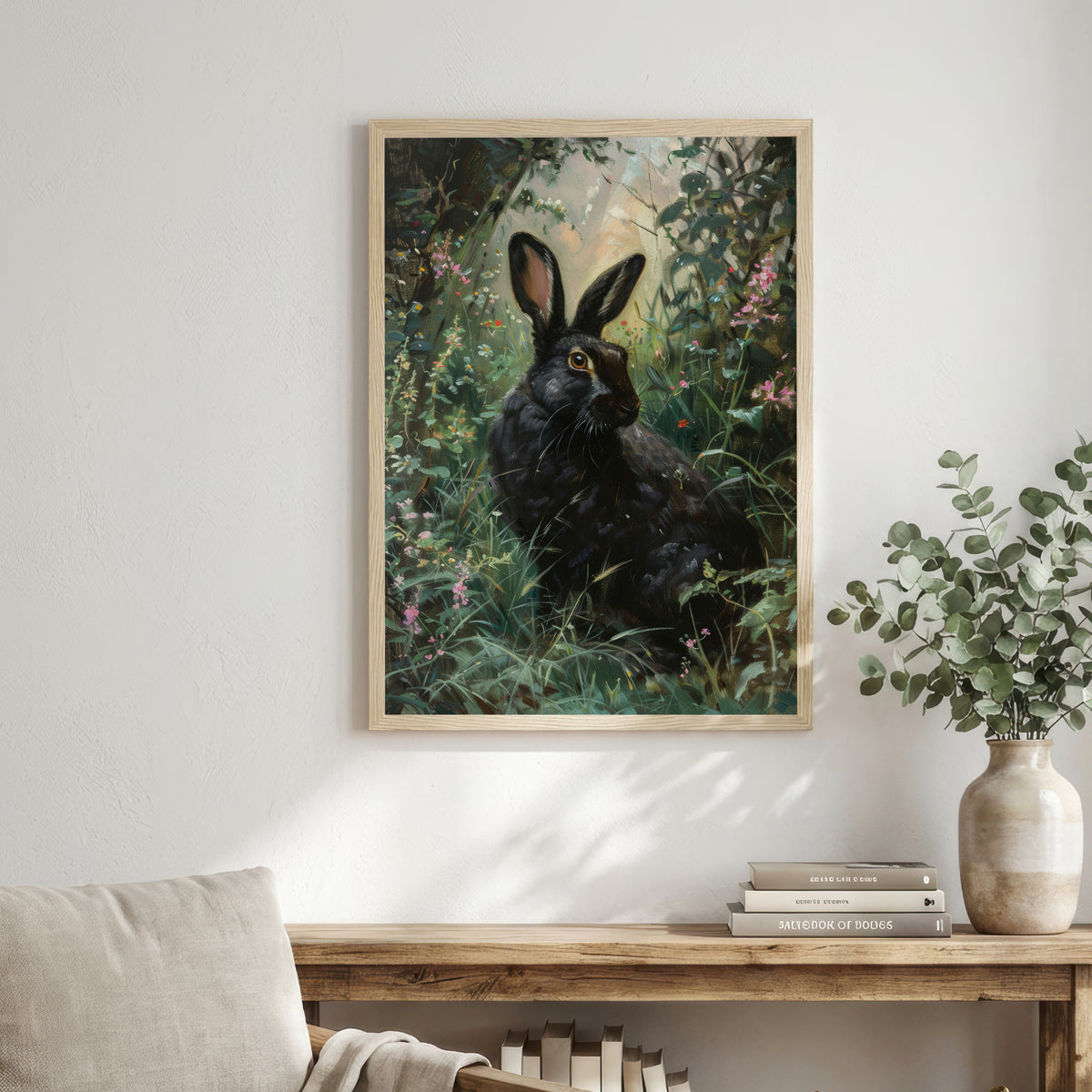 Black Rabbit Meadow Art Print
