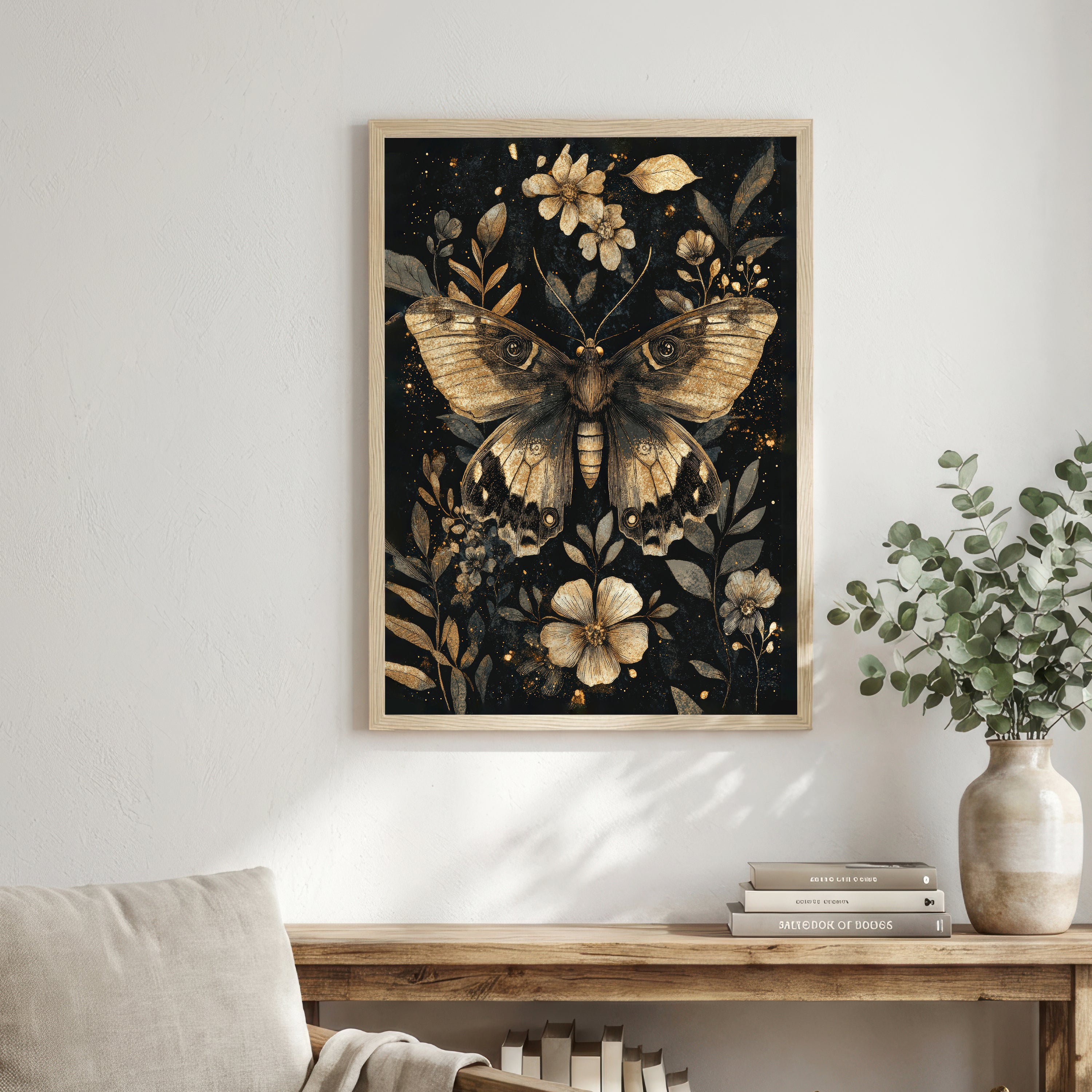 Botanical Moth Vintage Art Print