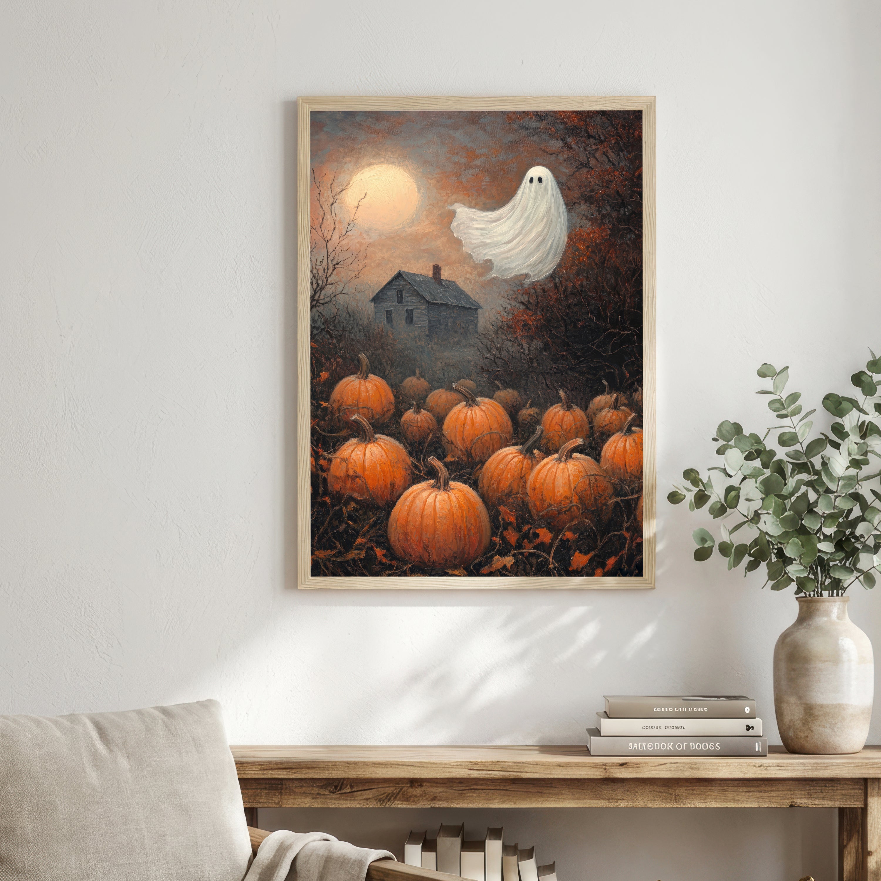 Ghostly Pumpkin Patch Art Print
