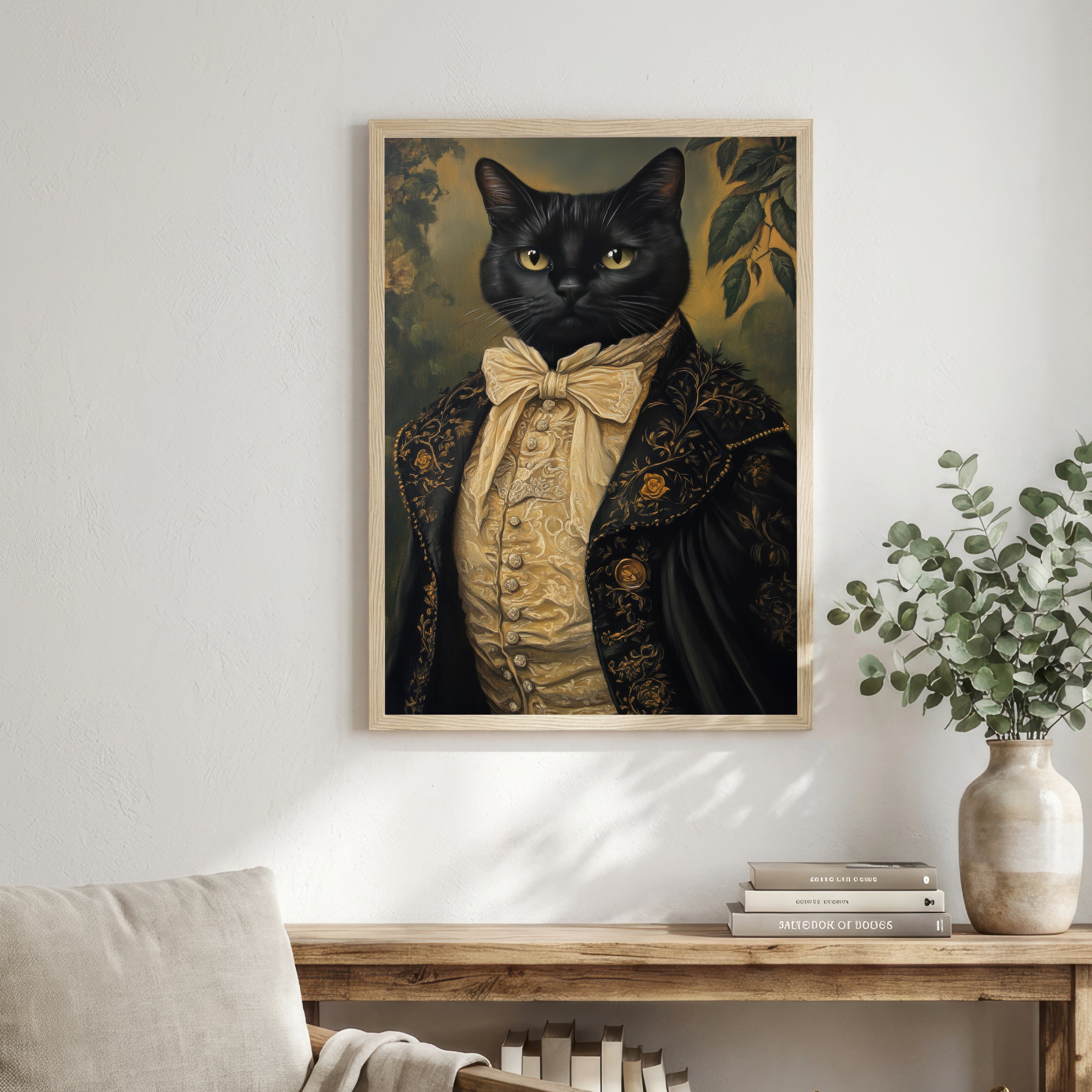 Victorian Black Cat Art Print