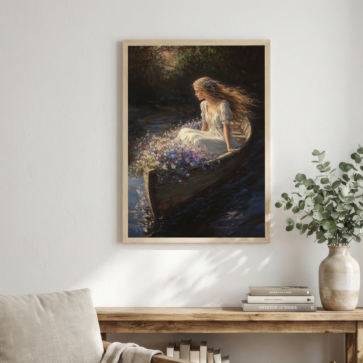 Romantic Woodland Woman Art Print