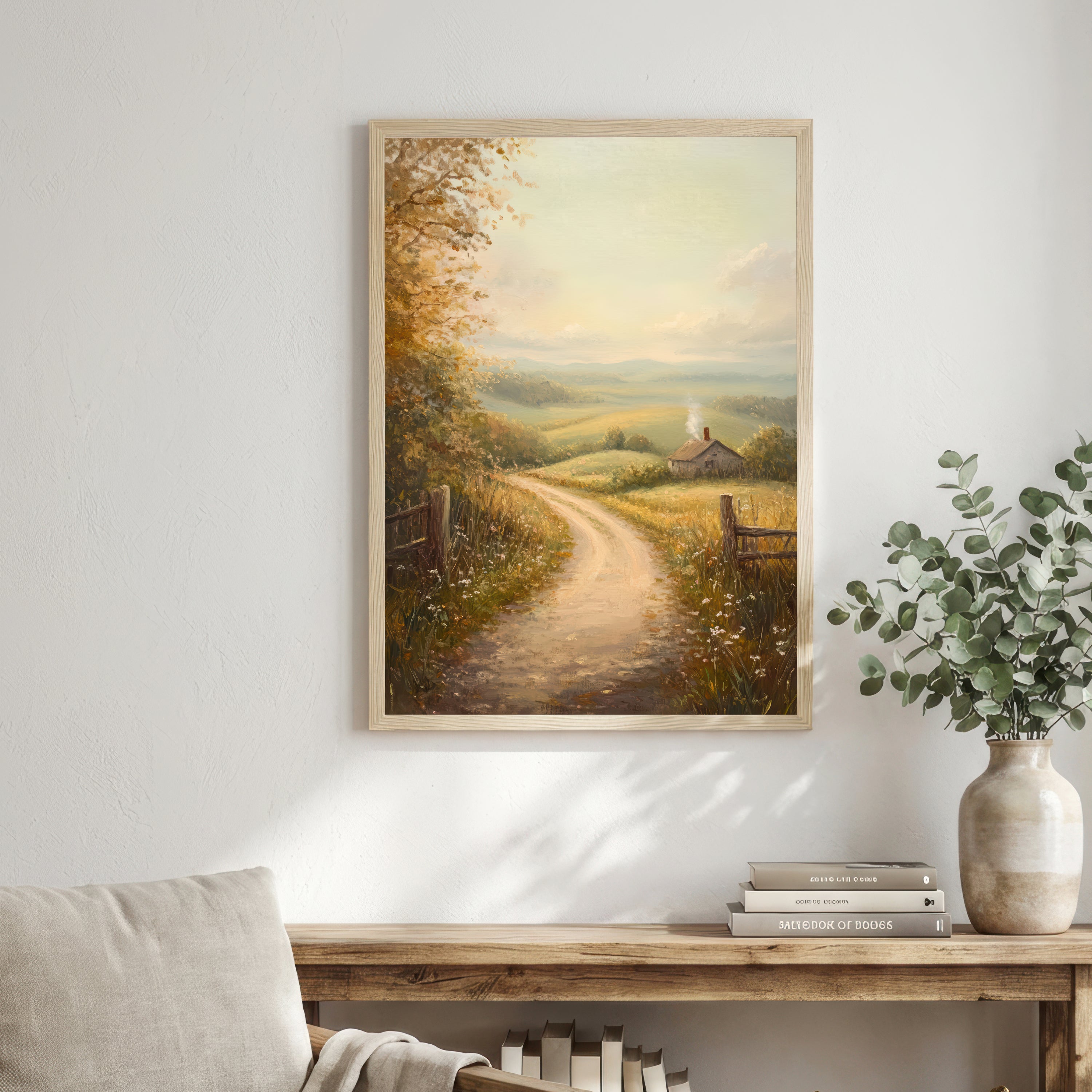 Rustic Cottage Landscape Art Print