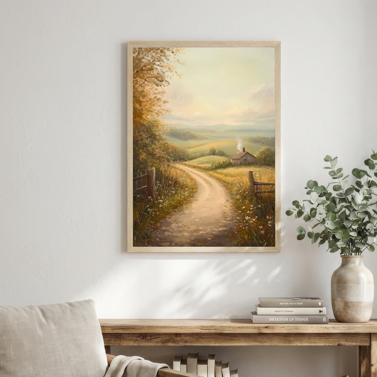Rustic Cottage Landscape Art Print