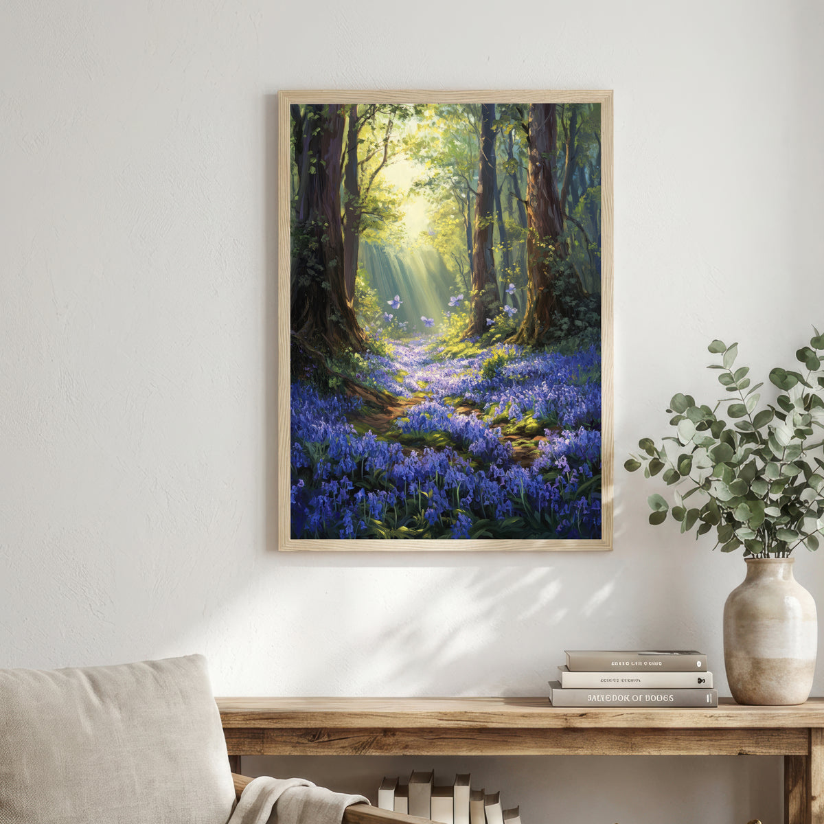 Enchanted Bluebell Woodland Art Print