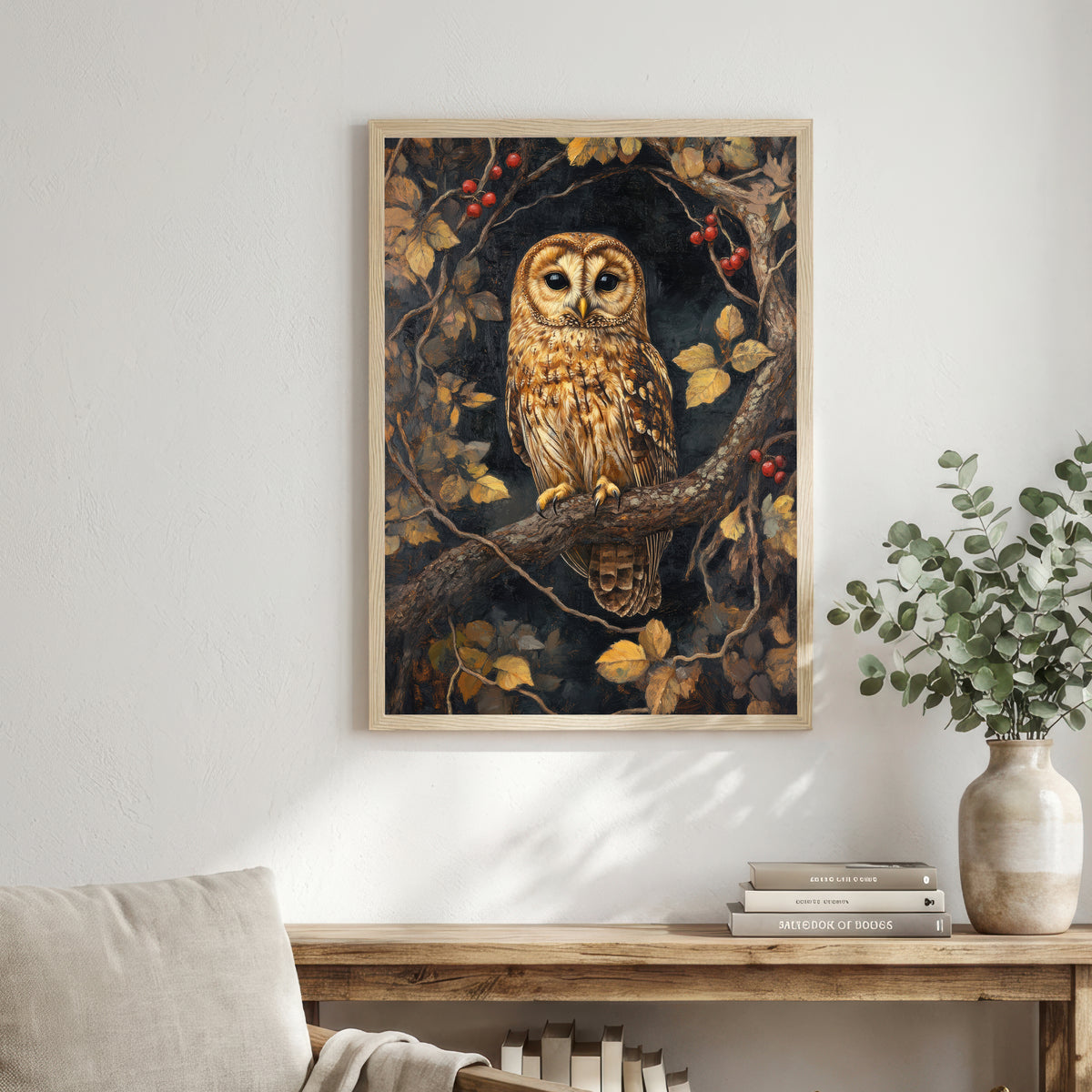 Woodland Owl Painterly Art Print