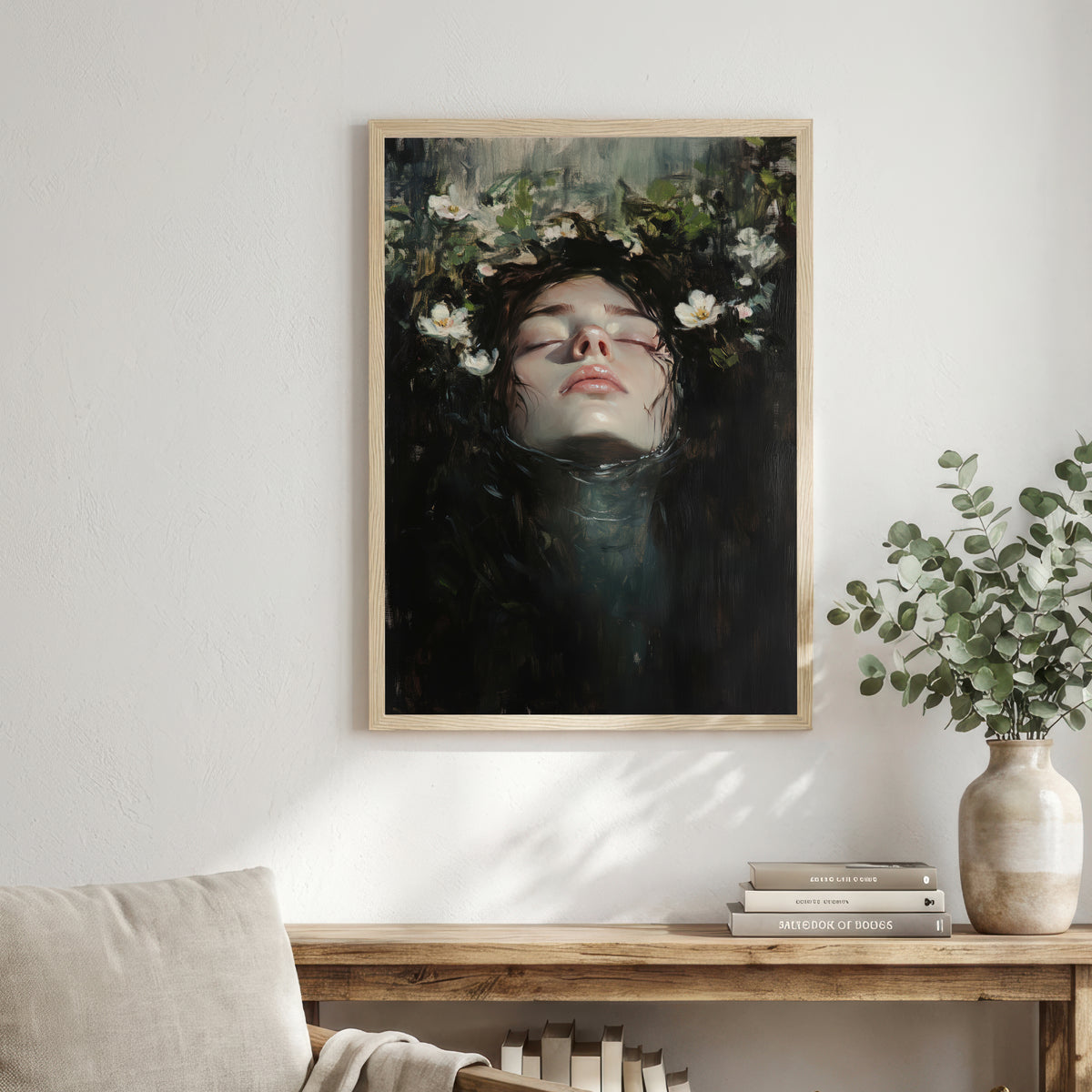 Submerged Woman Floral Art Print