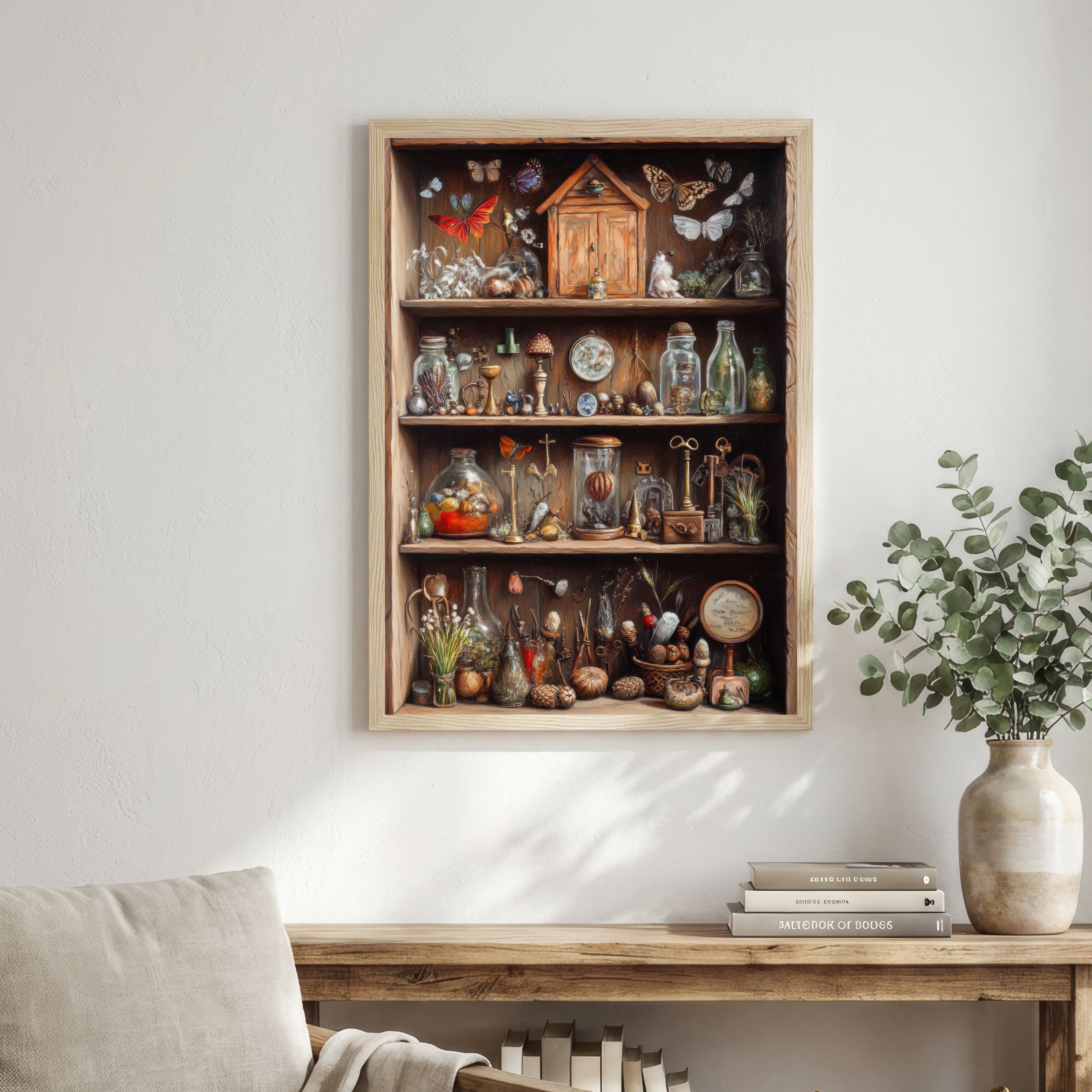 Dark Academia Curiosity Cabinet Art Print