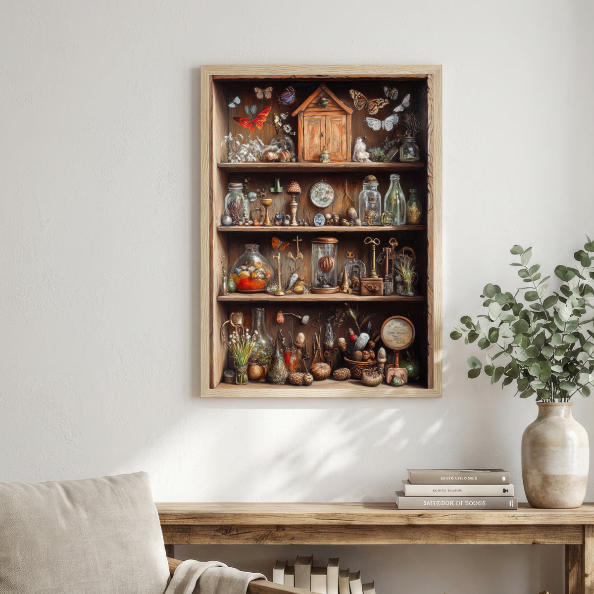 Dark Academia Curiosity Cabinet Art Print