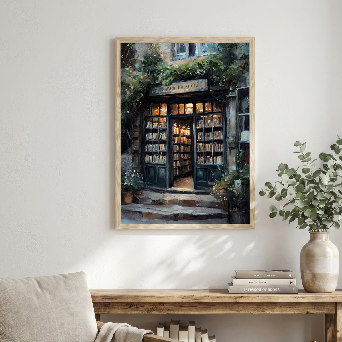 Ivy-Covered Bookshop Art Print